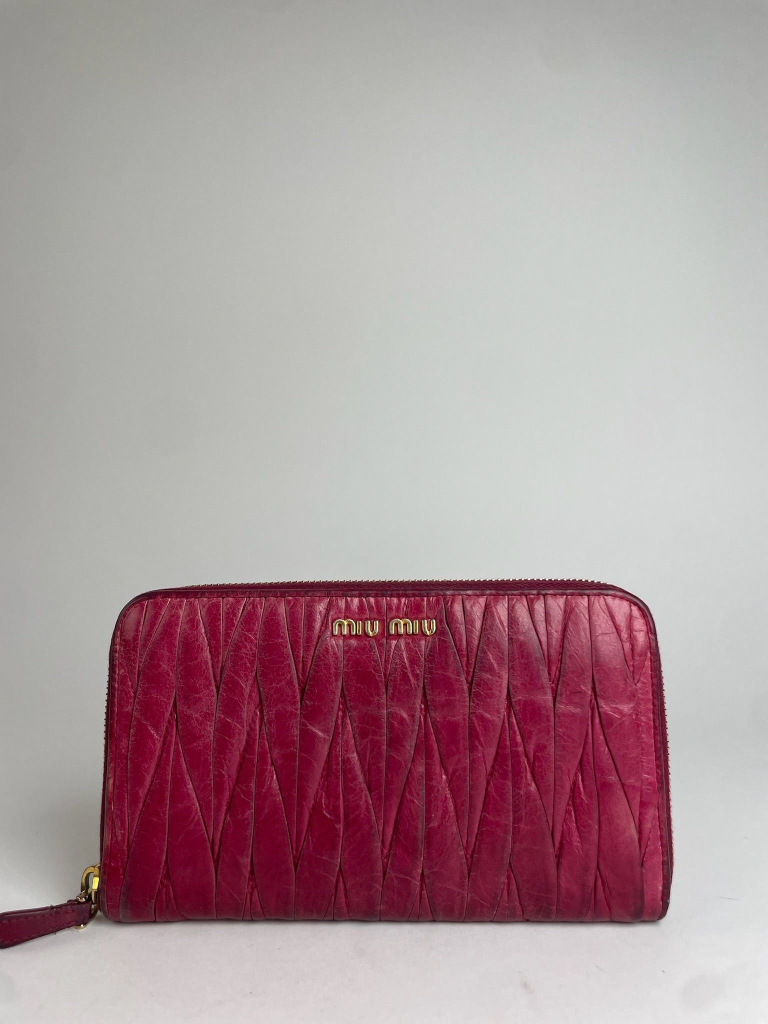 Miu Miu Vintage Metallasse Leather Wallet Pink Size ONE SIZE - 6 Thumbnail