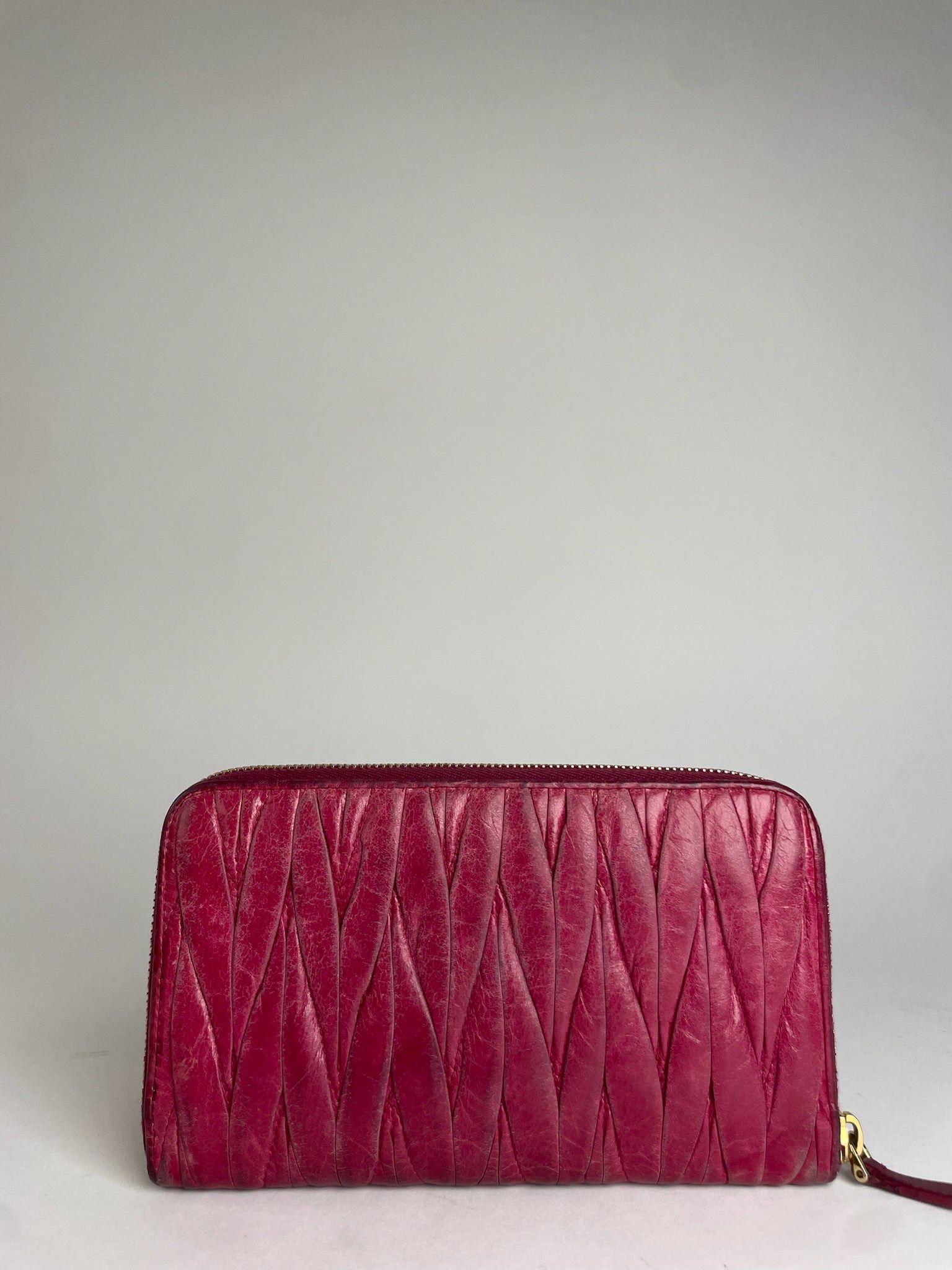 Miu Miu Vintage Metallasse Leather Wallet Pink Size ONE SIZE - 7 Thumbnail