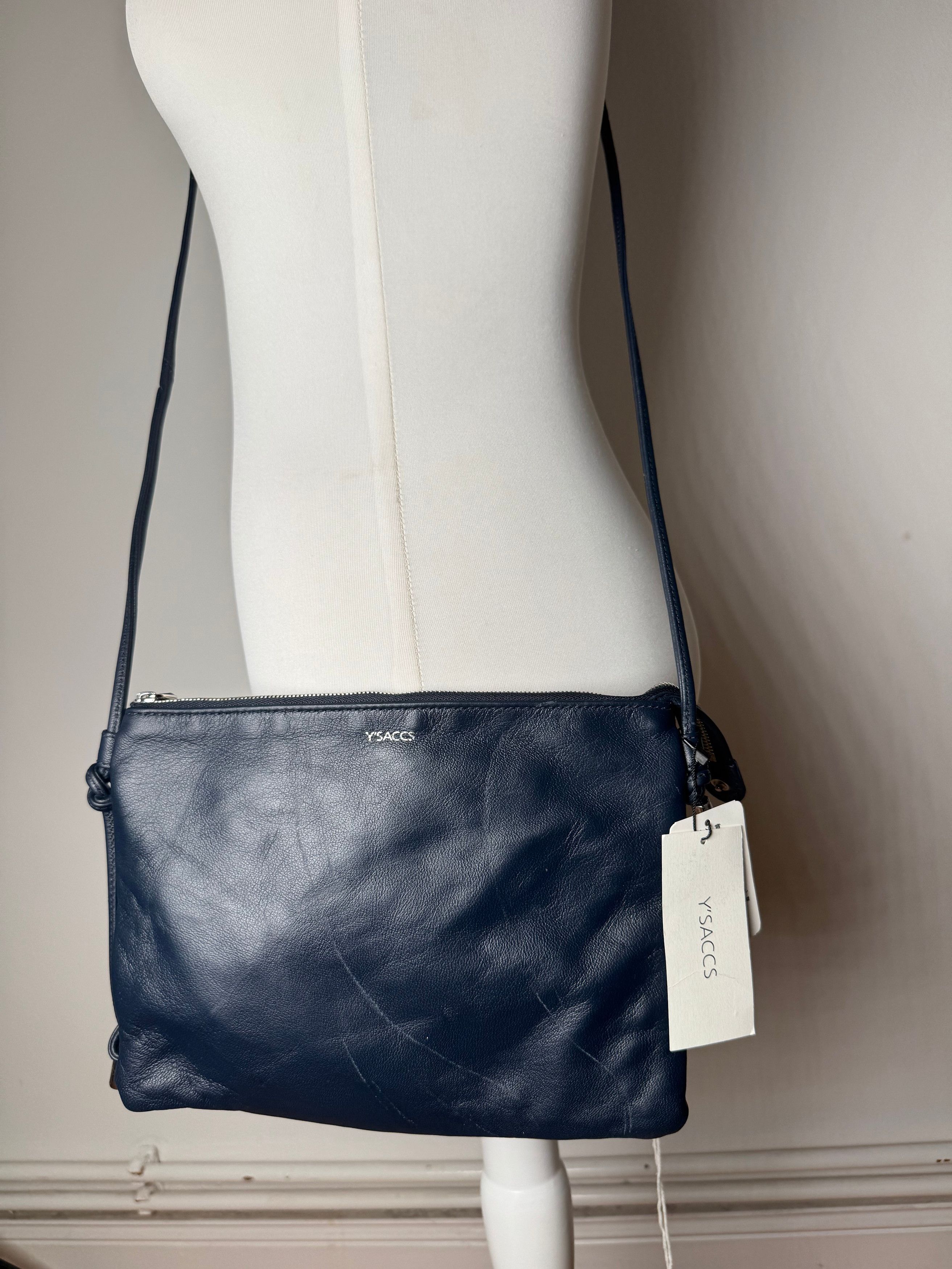 Yohji Yamamoto Vintage Leather Multiway Bag Navy Size ONE SIZE - 11 Thumbnail