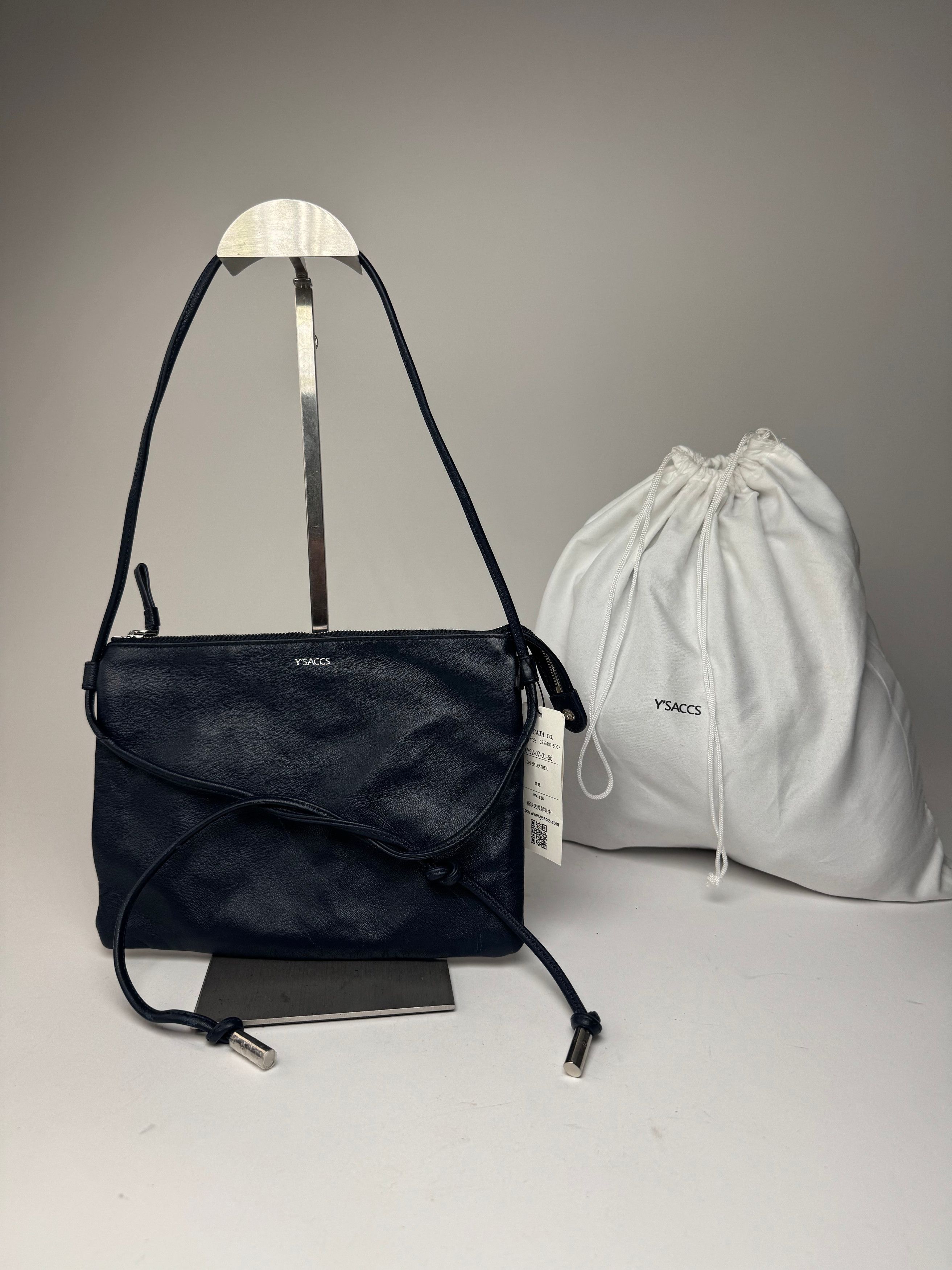 Yohji Yamamoto Vintage Leather Multiway Bag Navy Size ONE SIZE - 3 Thumbnail