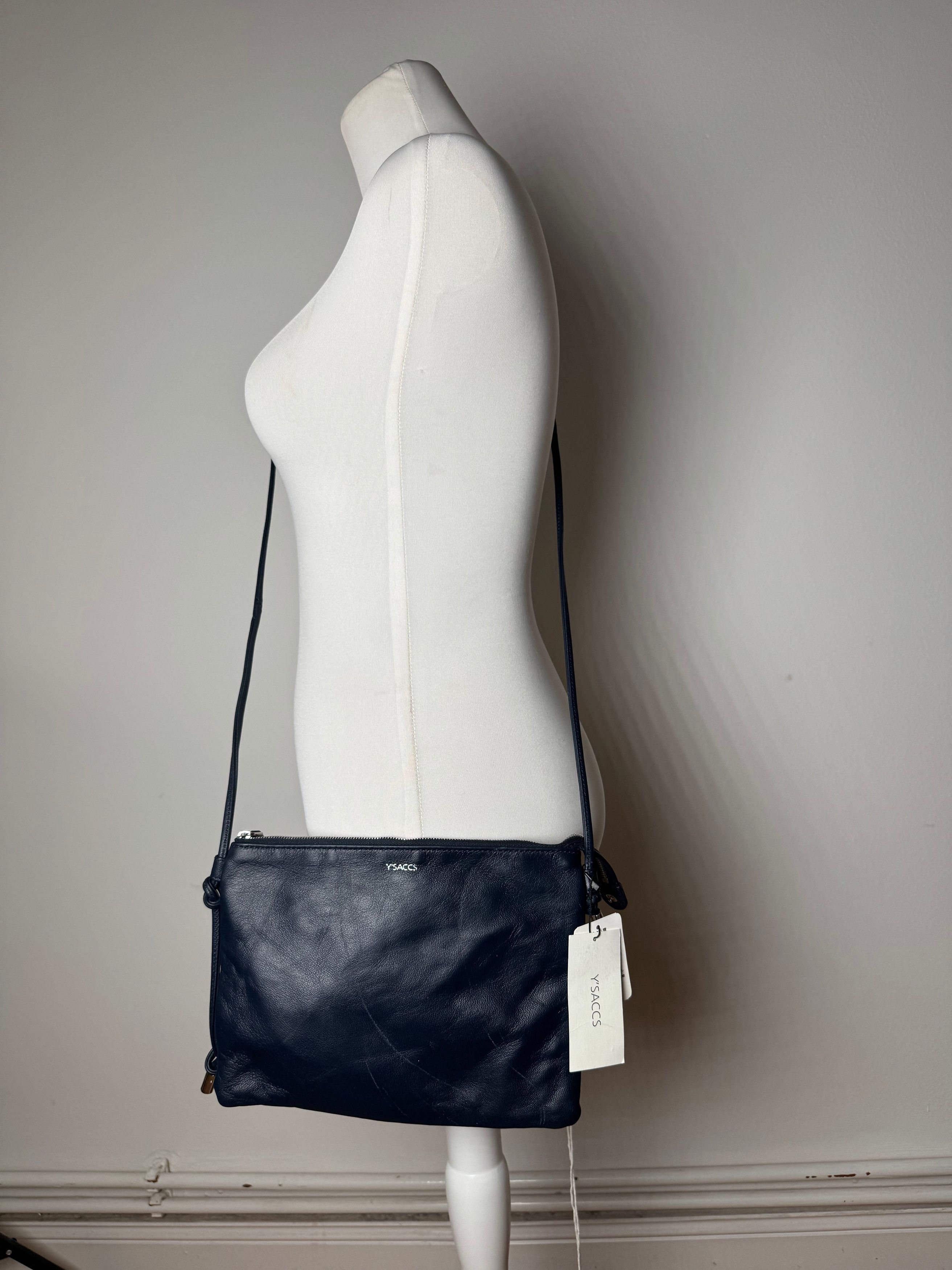 Yohji Yamamoto Vintage Leather Multiway Bag Navy Size ONE SIZE - 5 Thumbnail