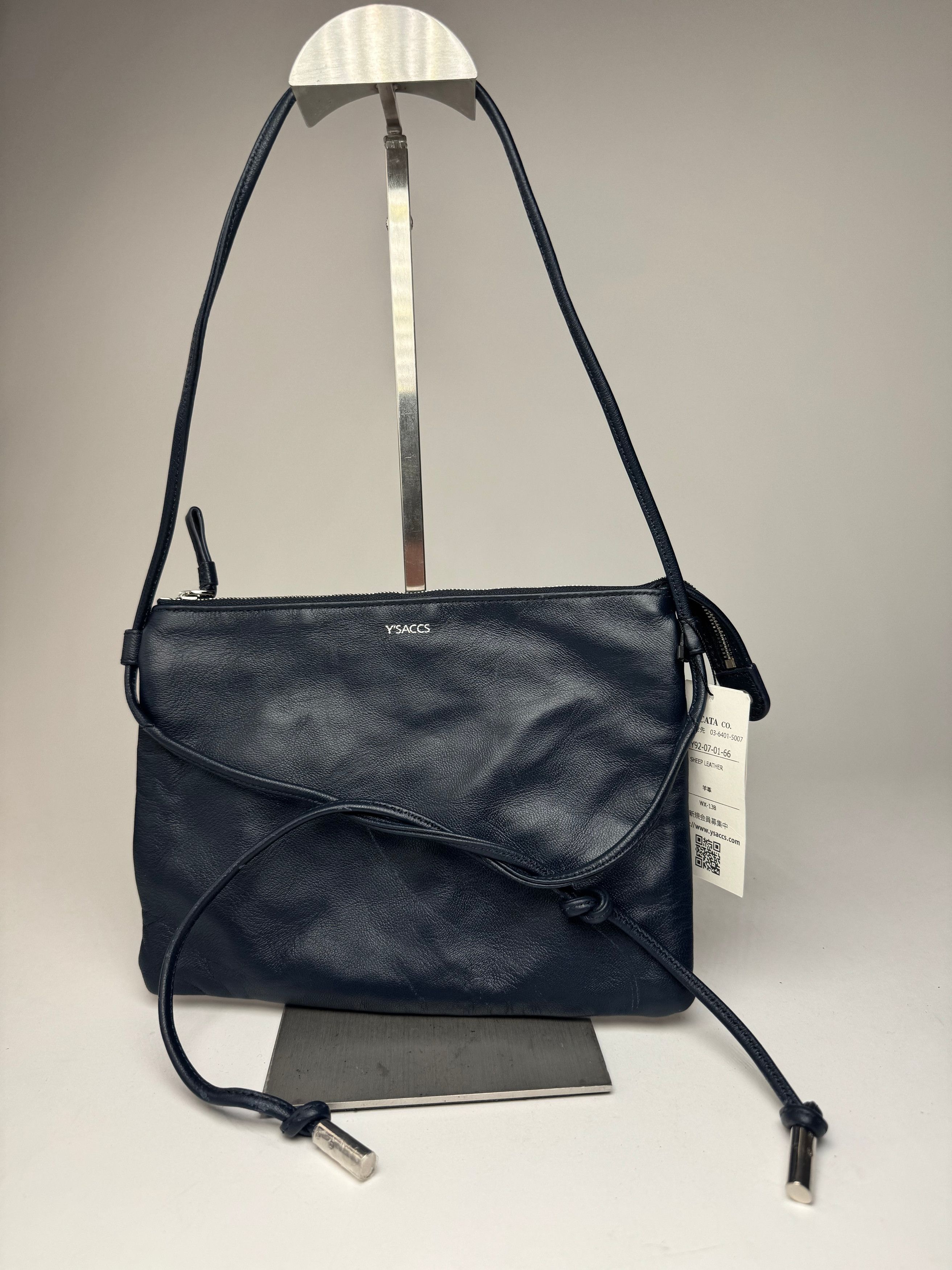 Yohji Yamamoto Vintage Leather Multiway Bag Navy Size ONE SIZE - 14 Thumbnail