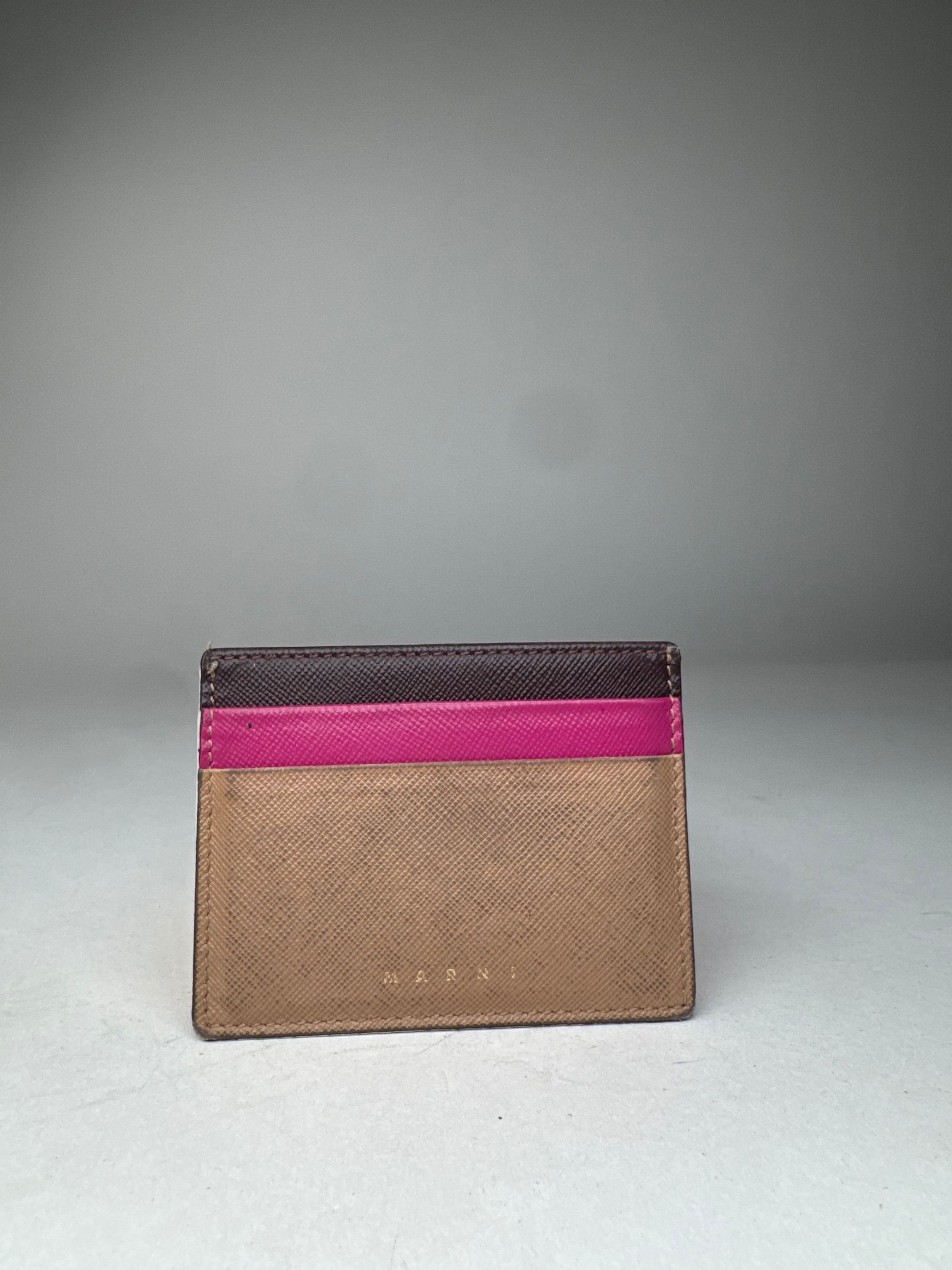 Marni Vintage Leather Card Holder Brown Purple Black Size ONE SIZE - 11 Thumbnail