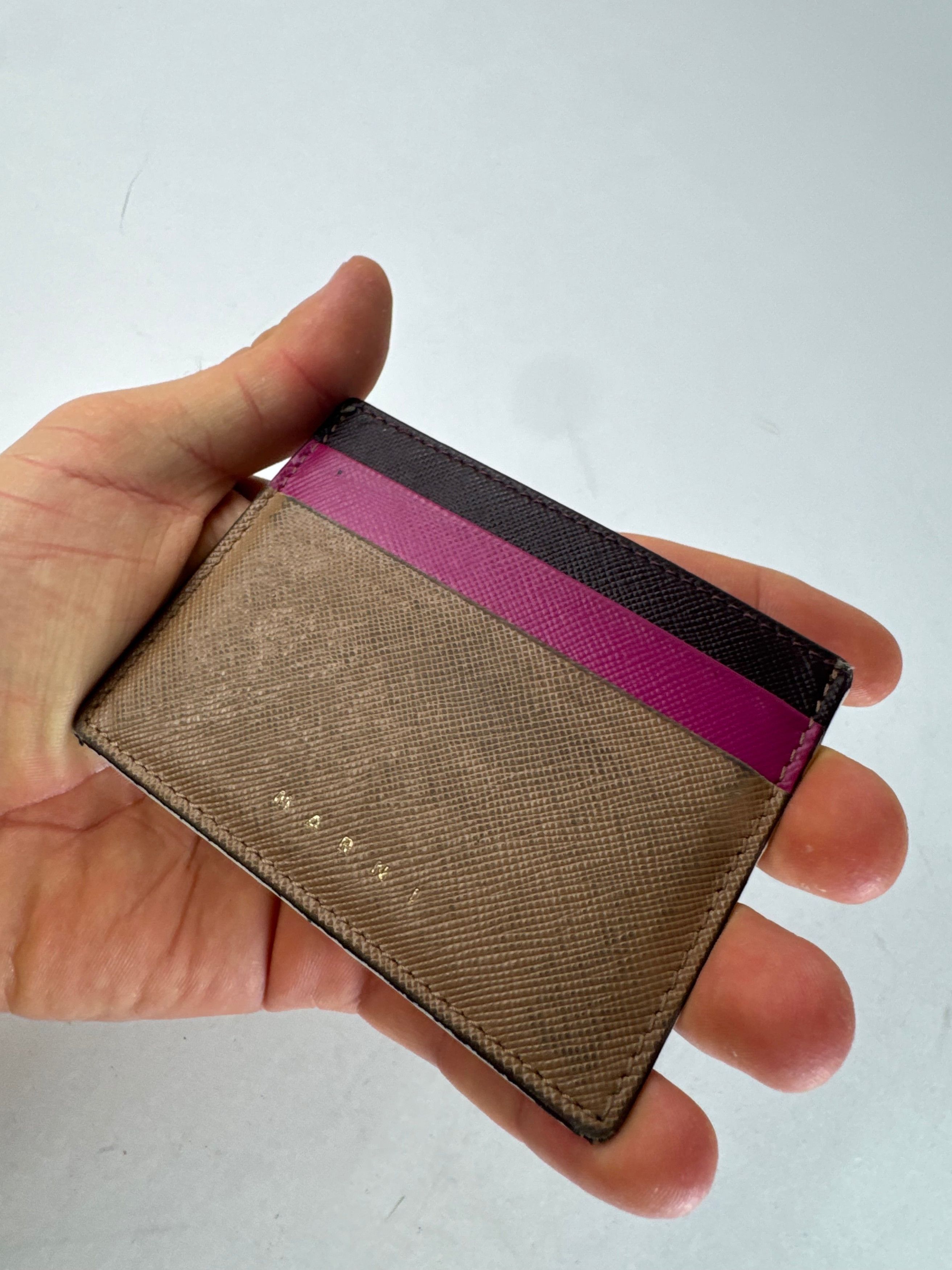 Marni Vintage Leather Card Holder Brown Purple Black Size ONE SIZE - 3 Thumbnail