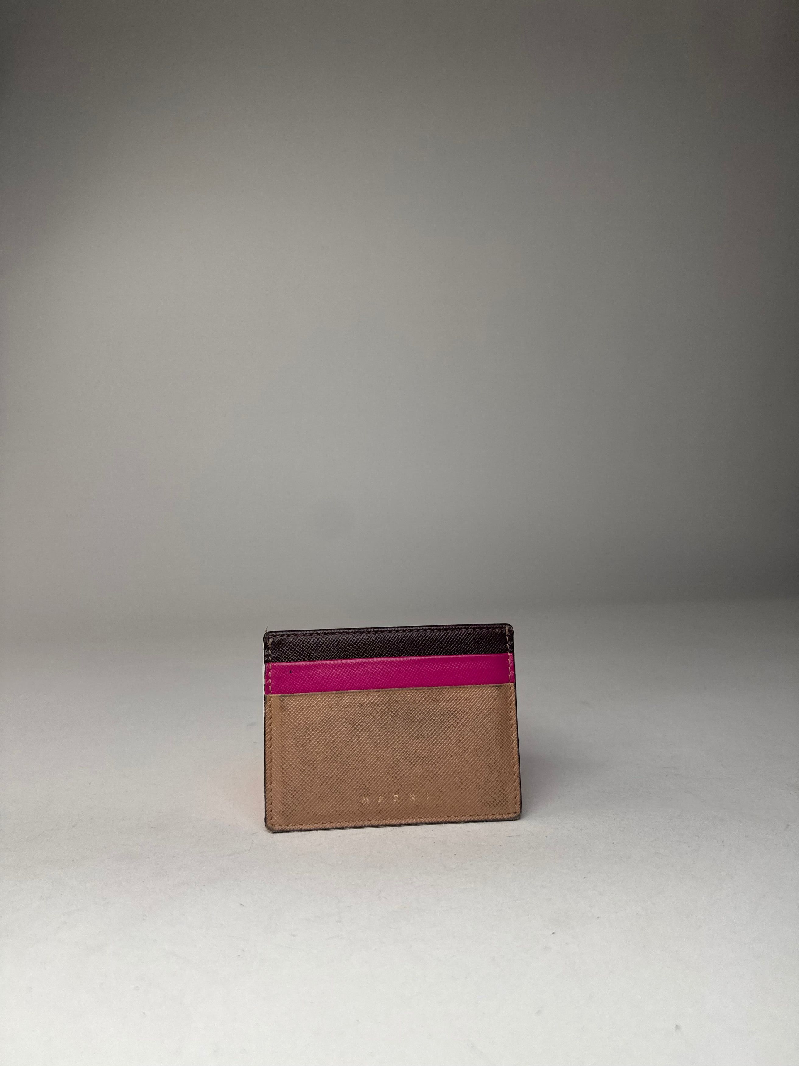 Marni Vintage Leather Card Holder Brown Purple Black Size ONE SIZE - 6 Thumbnail