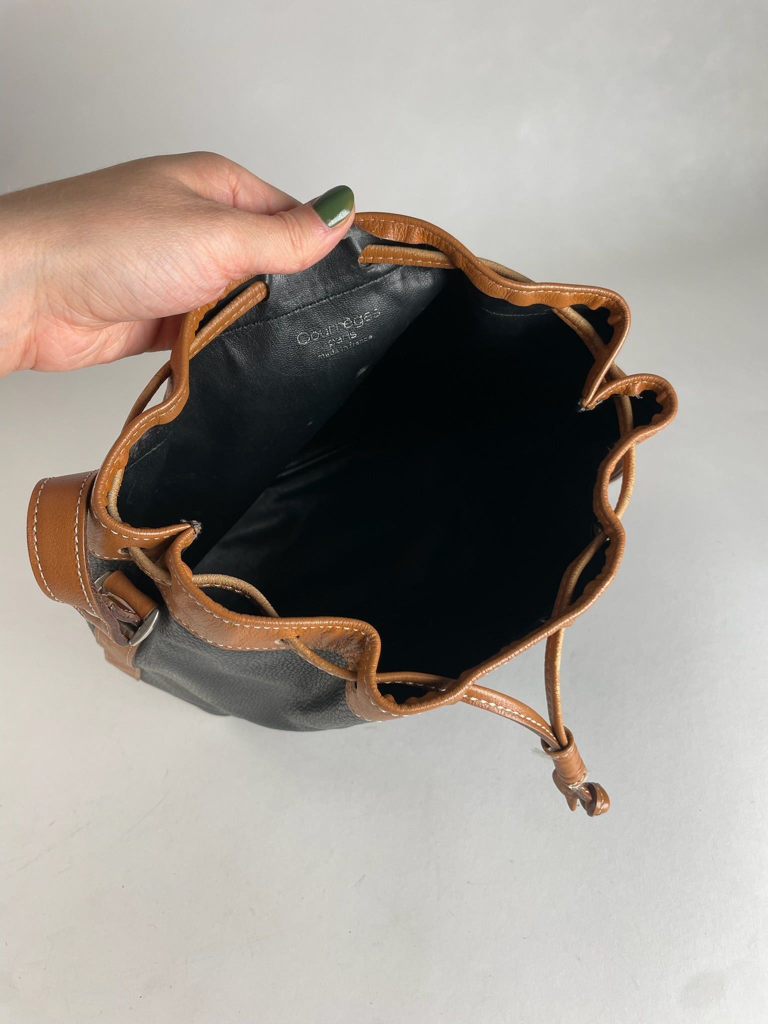 Courreges Vintage Bucket / Shoulder Bag Black Brown Size ONE SIZE - 5 Thumbnail
