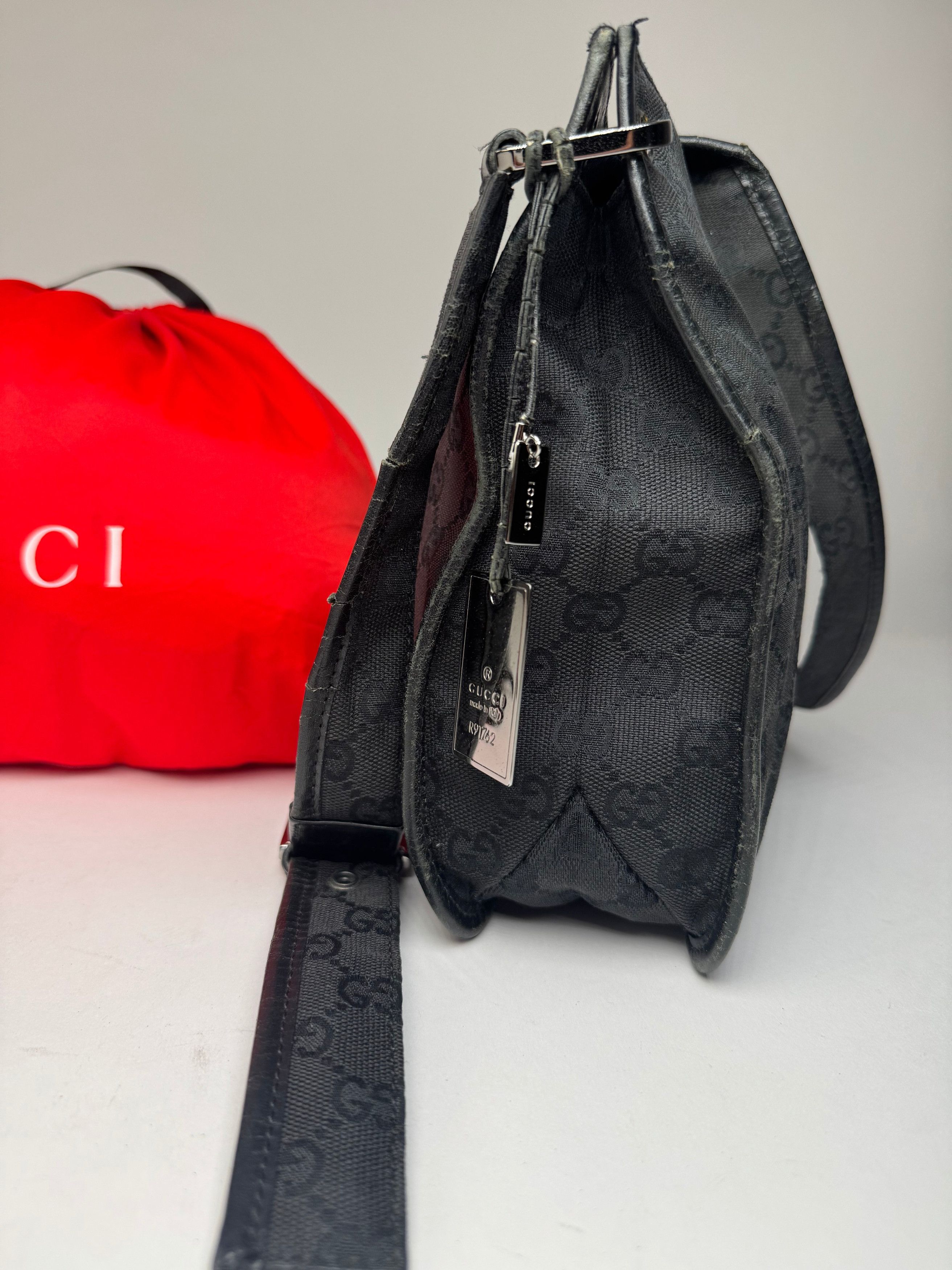 Gucci Vintage Monogram Shoulder Bag Black Size ONE SIZE - 8 Thumbnail