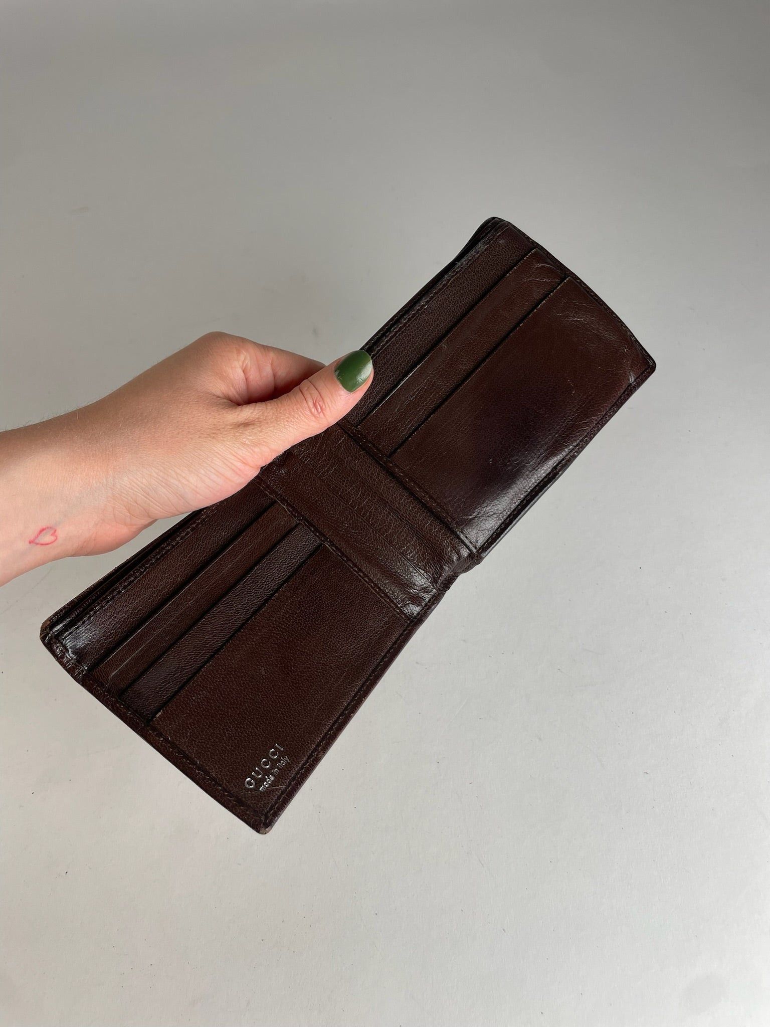 Gucci Vintage Flapable Leather Wallet Brown Size ONE SIZE - 6 Thumbnail