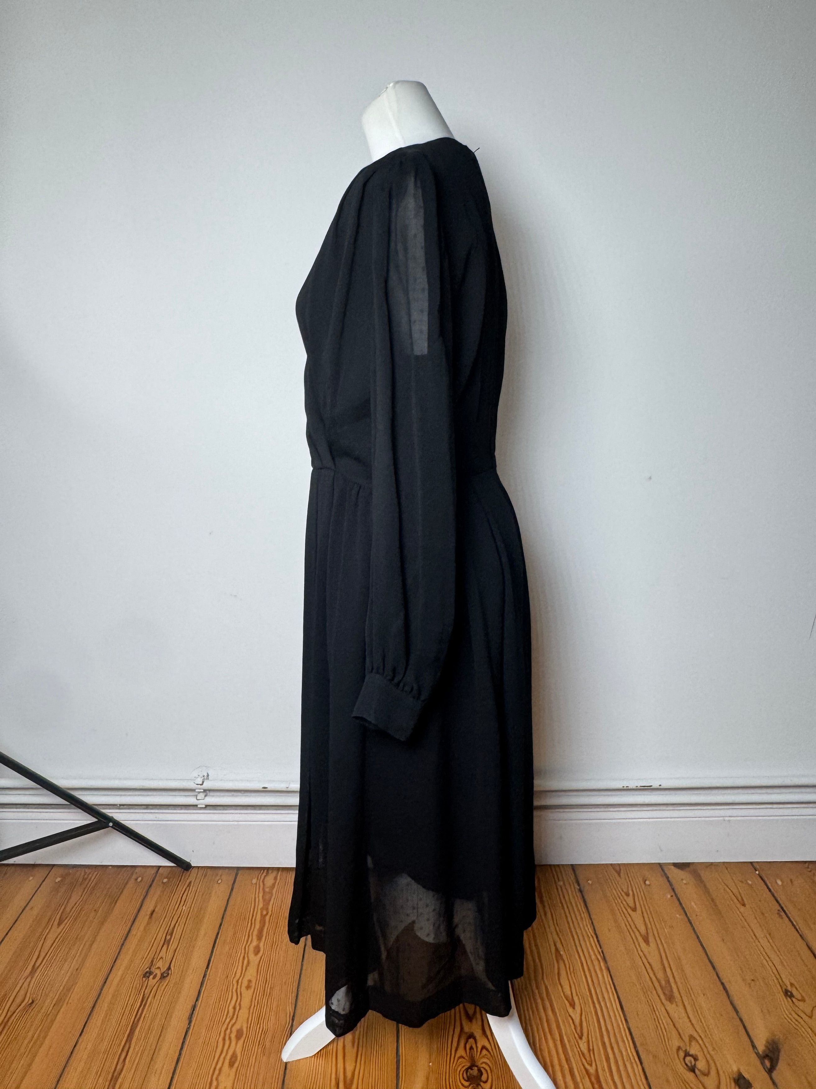 Givenchy Vintage Wool Dress Black Size L / US 10 / IT 46 - 2 Thumbnail