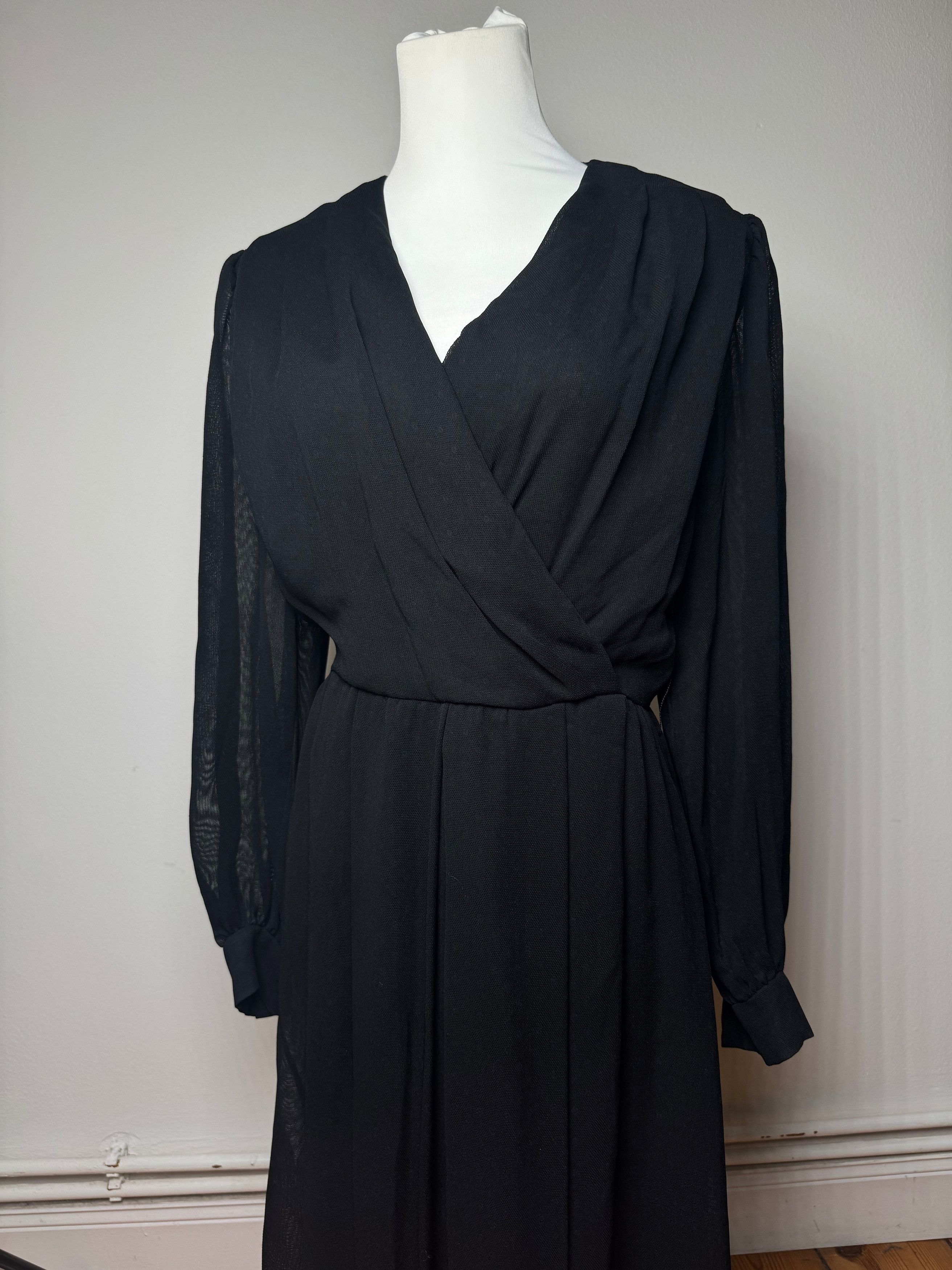 Givenchy Vintage Wool Dress Black Size L / US 10 / IT 46 - 7 Thumbnail