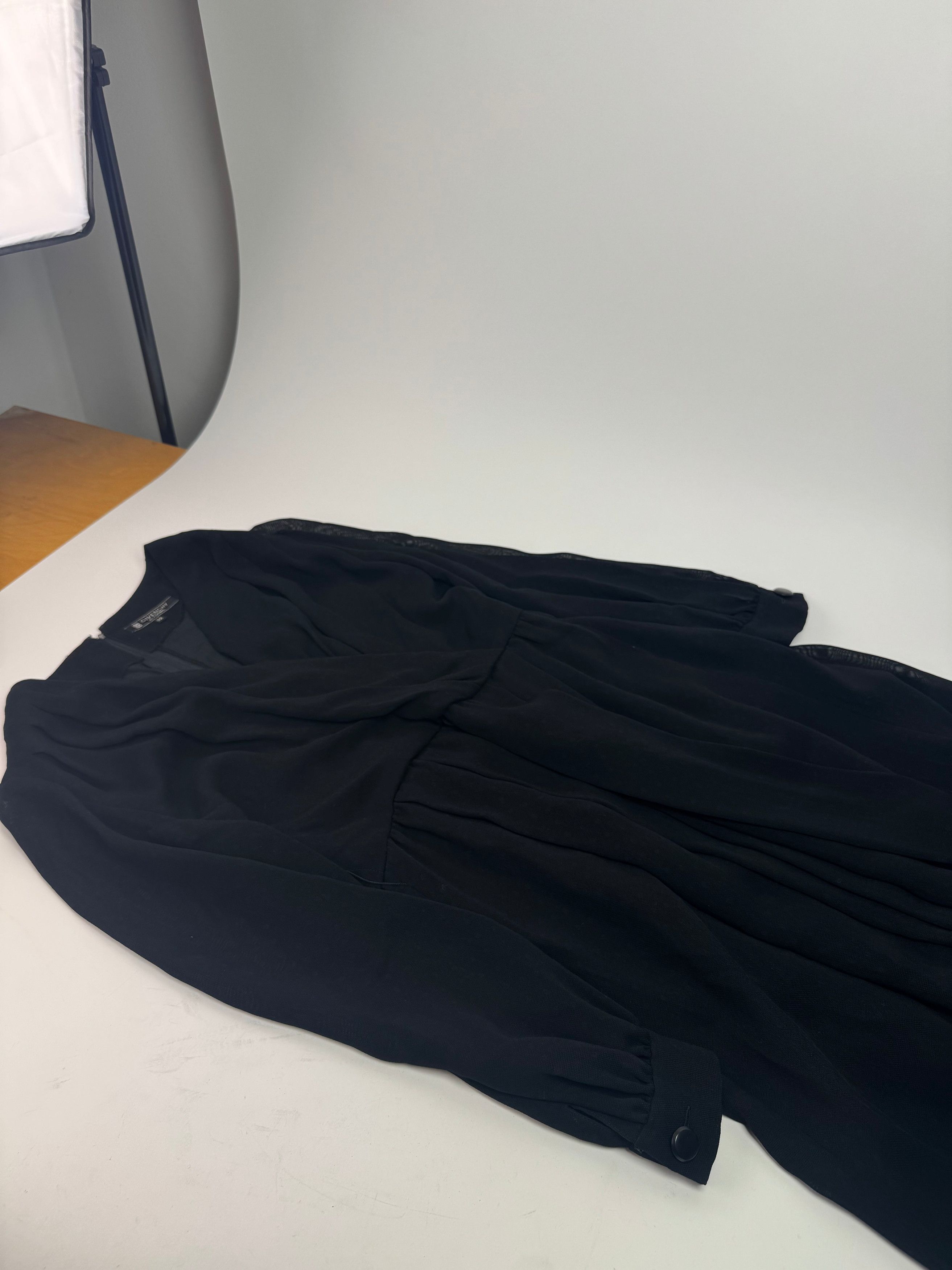 Givenchy Vintage Wool Dress Black Size L / US 10 / IT 46 - 4 Thumbnail