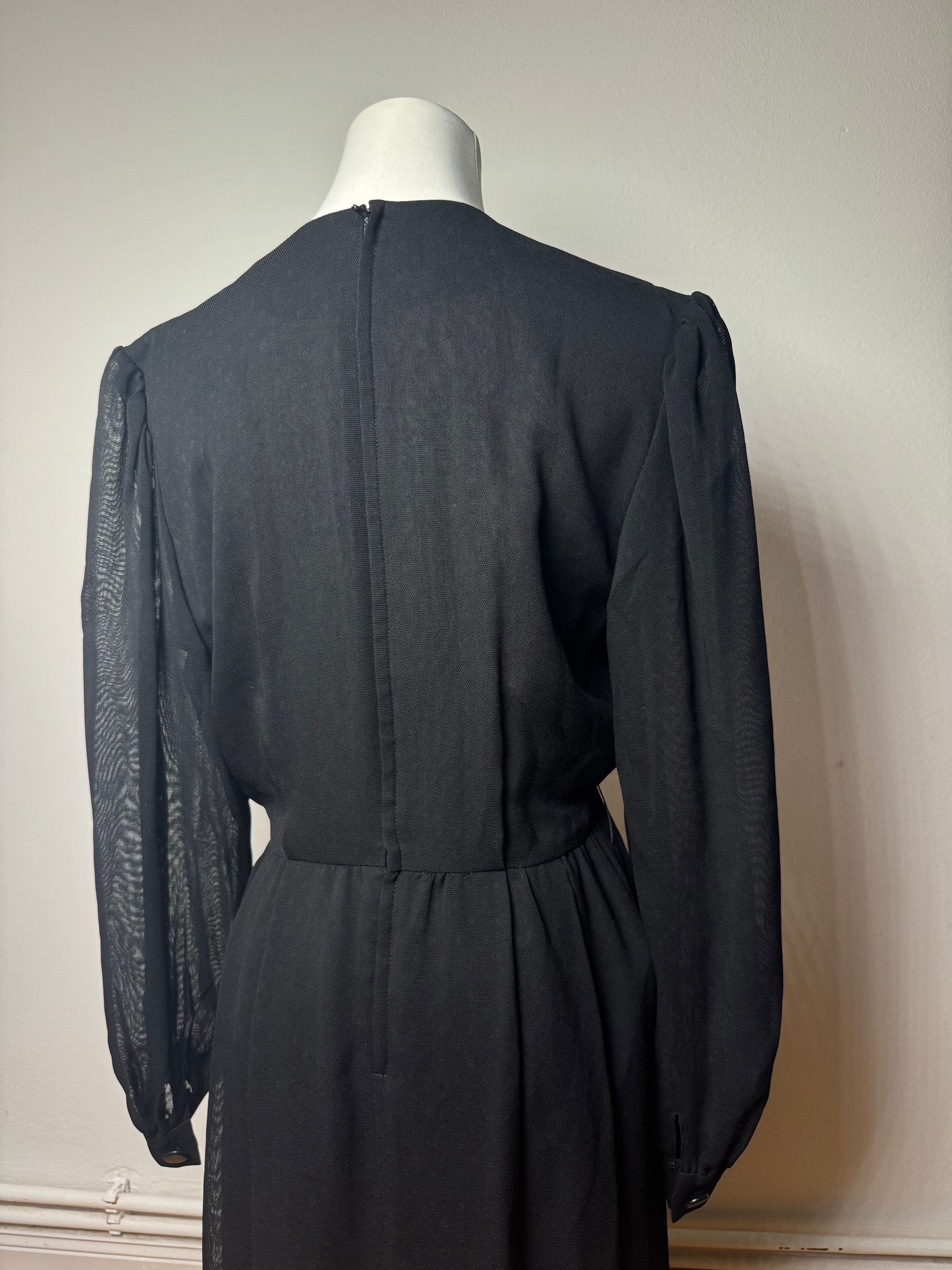 Givenchy Vintage Wool Dress Black Size L / US 10 / IT 46 - 12 Thumbnail