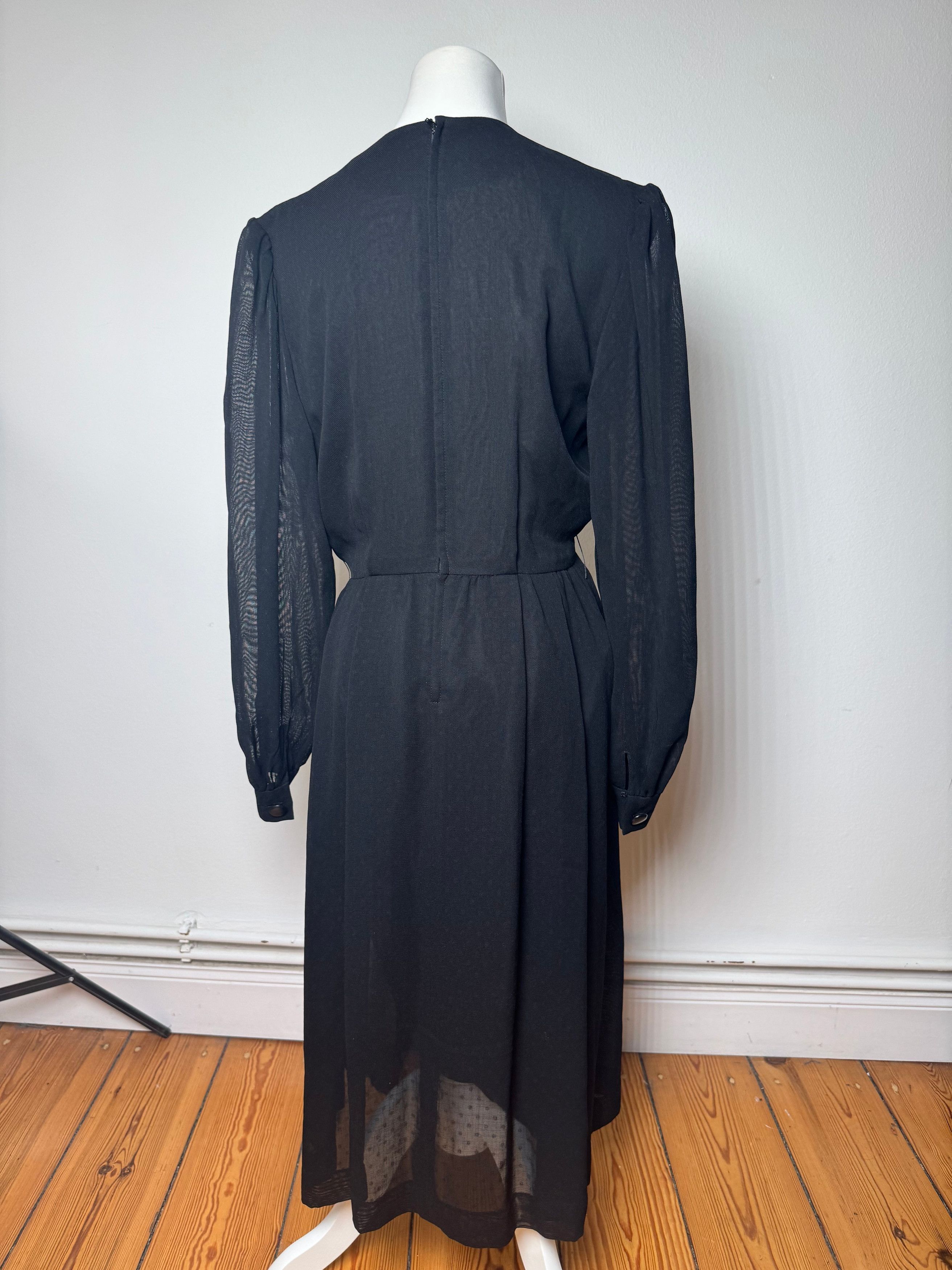 Givenchy Vintage Wool Dress Black Size L / US 10 / IT 46 - 3 Thumbnail