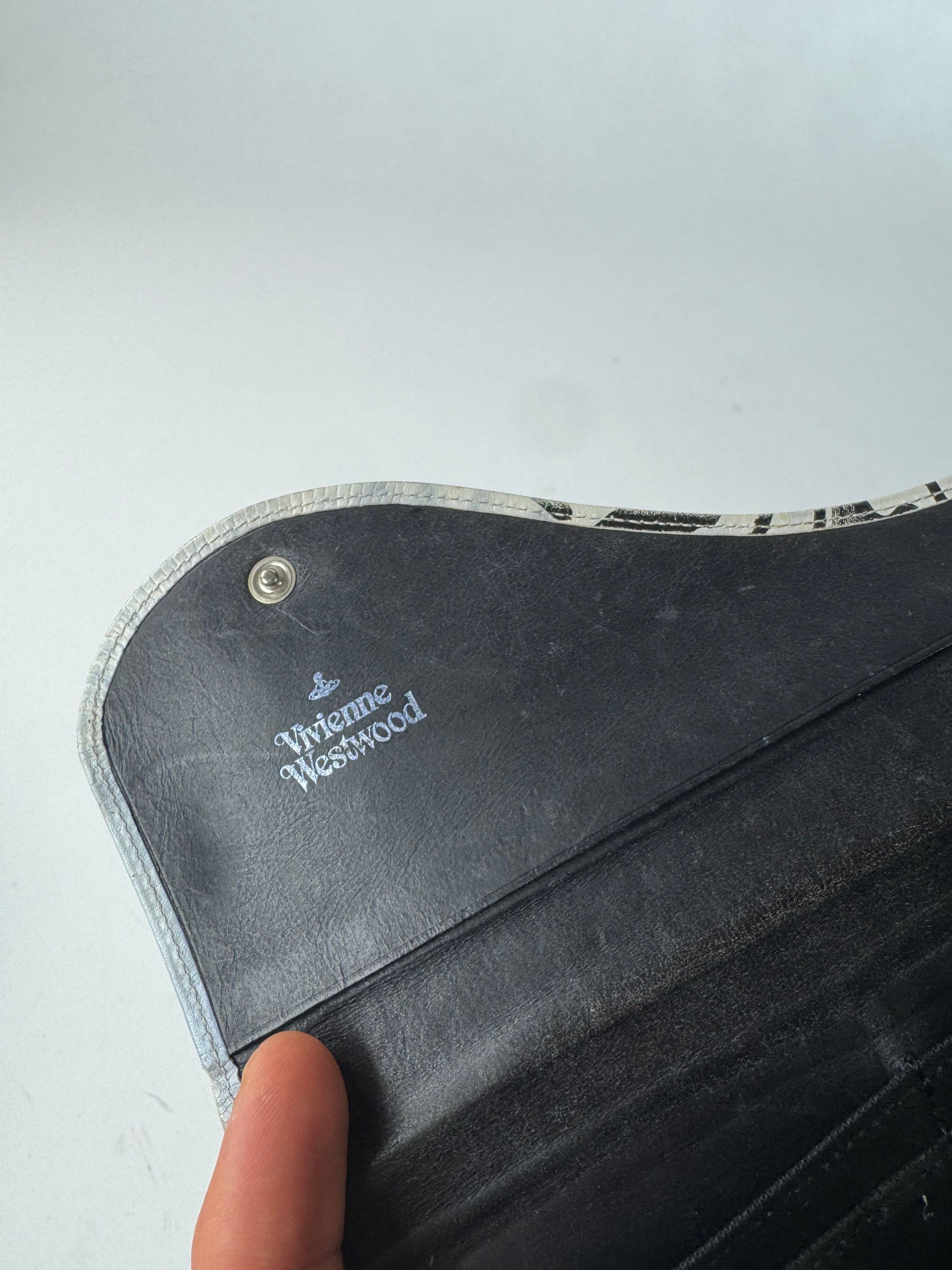 Vivienne Westwood Vintage Abstract Leather Wallet Black White Size ONE SIZE - 4 Thumbnail