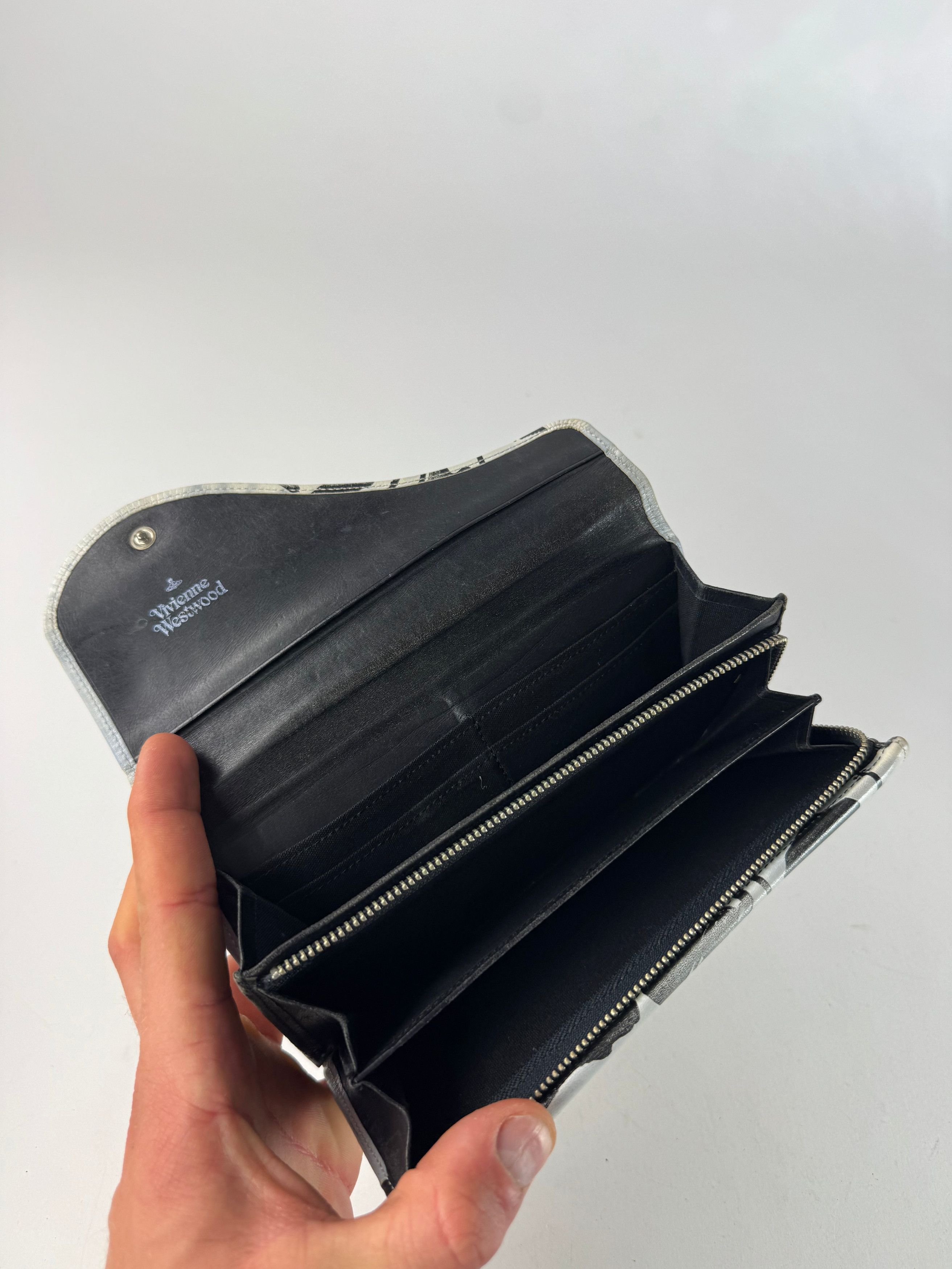 Vivienne Westwood Vintage Abstract Leather Wallet Black White Size ONE SIZE - 3 Thumbnail