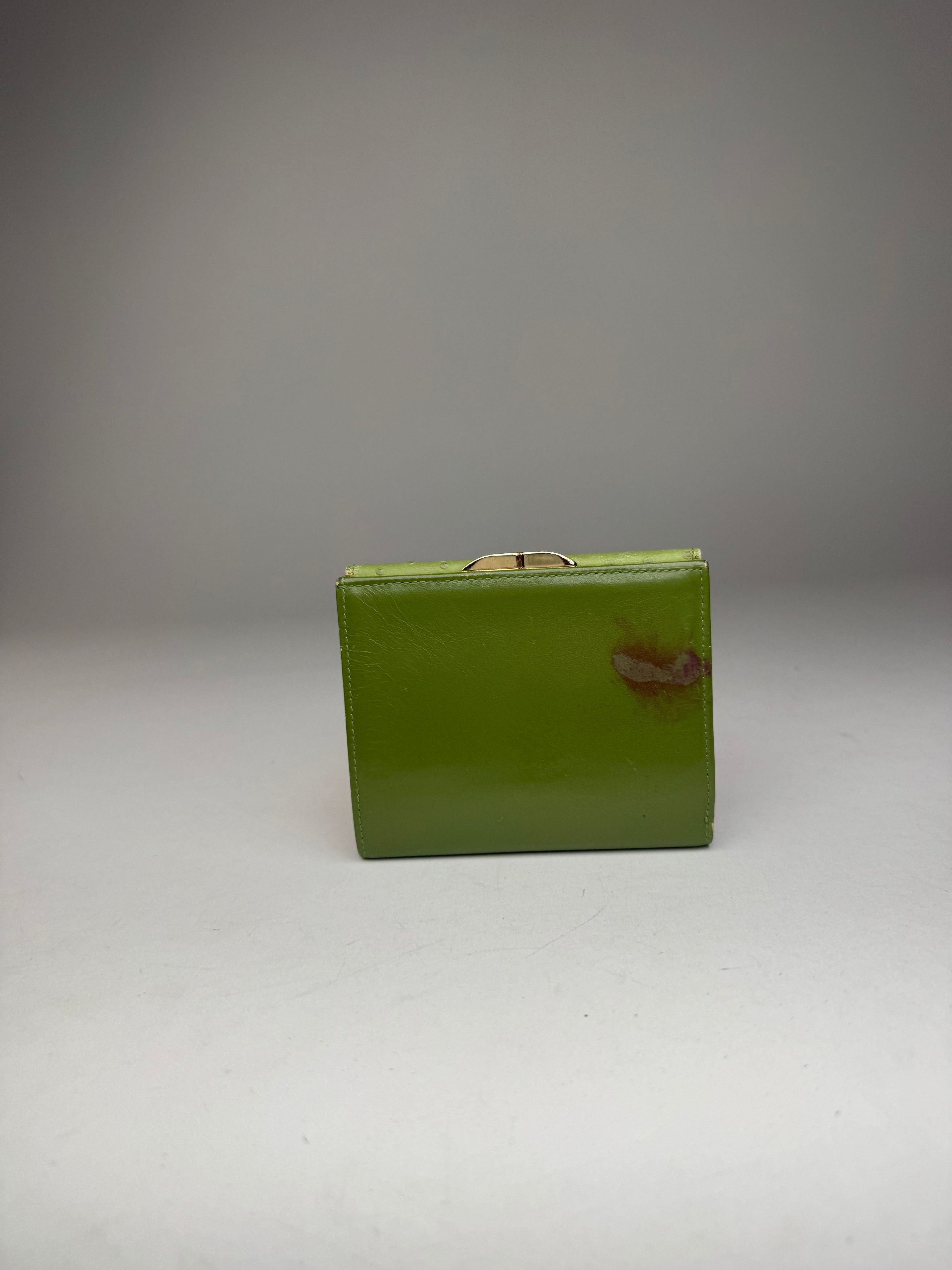 Givenchy Vintage Ostrich Leather Wallet Green Size ONE SIZE - 10 Thumbnail