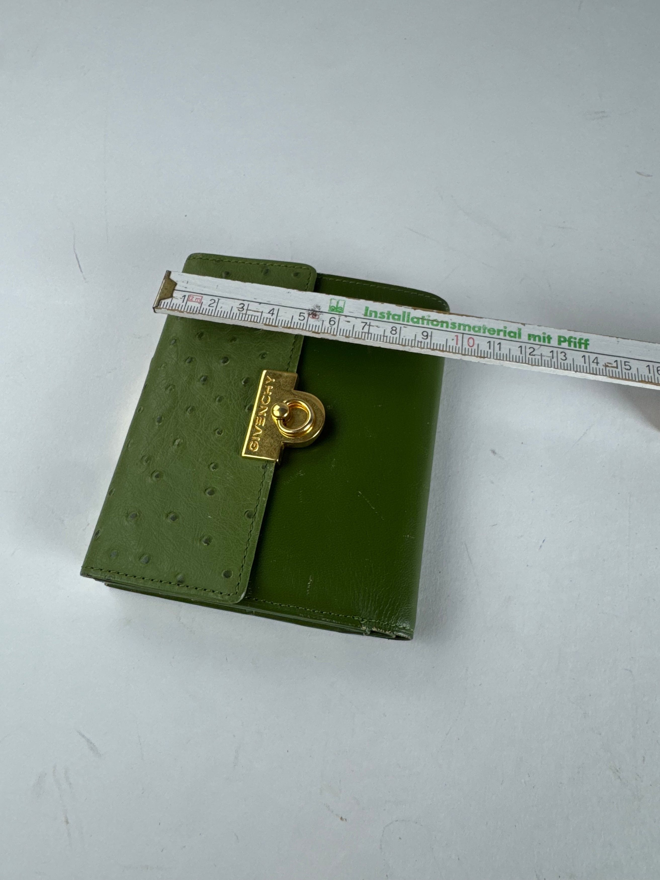 Givenchy Vintage Ostrich Leather Wallet Green Size ONE SIZE - 8 Thumbnail