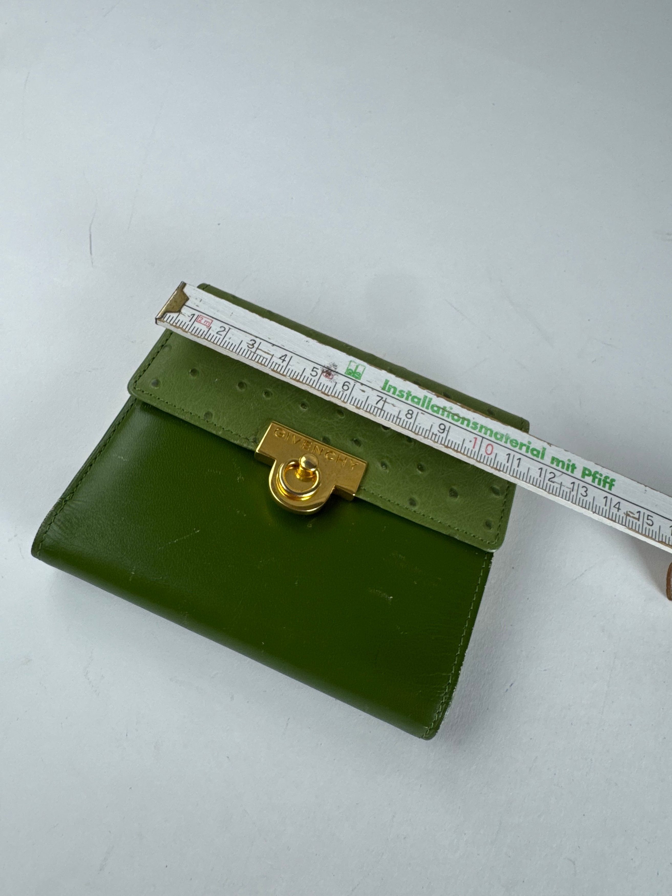 Givenchy Vintage Ostrich Leather Wallet Green Size ONE SIZE - 7 Thumbnail