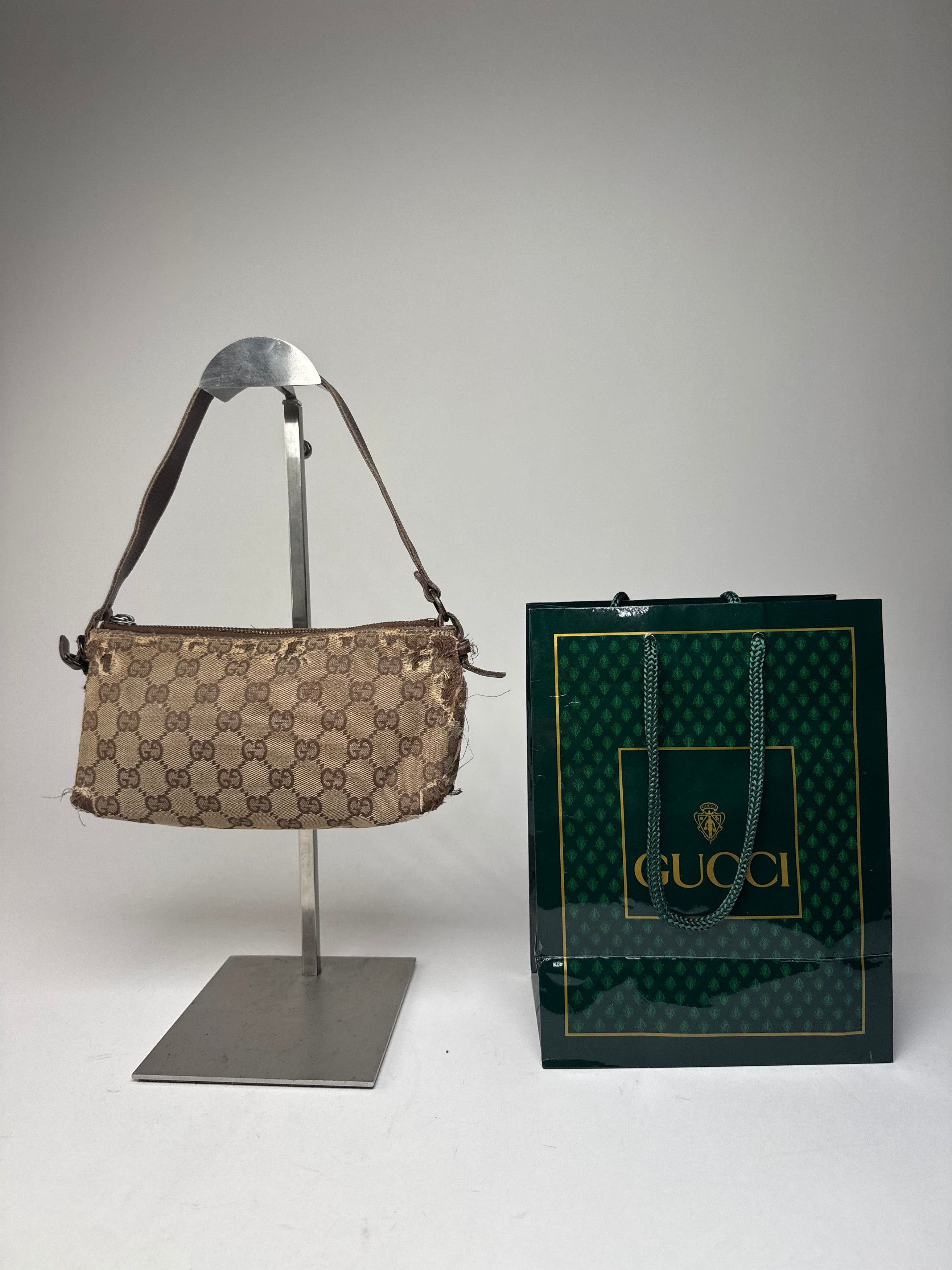 Gucci Vintage Monogram Mini Bag Beige Brown Size ONE SIZE - 2 Thumbnail