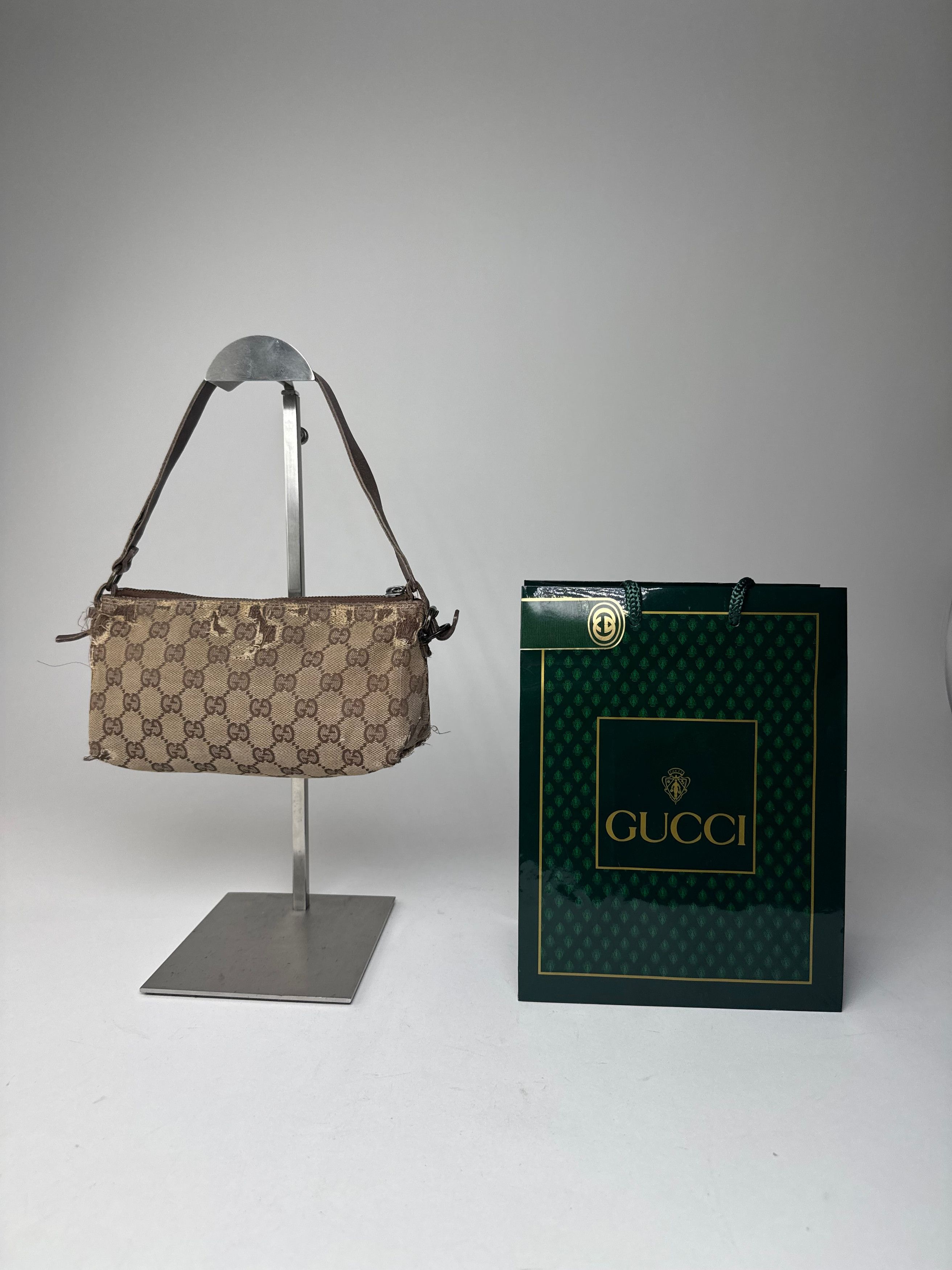 Gucci Vintage Monogram Mini Bag Beige Brown Size ONE SIZE - 8 Thumbnail
