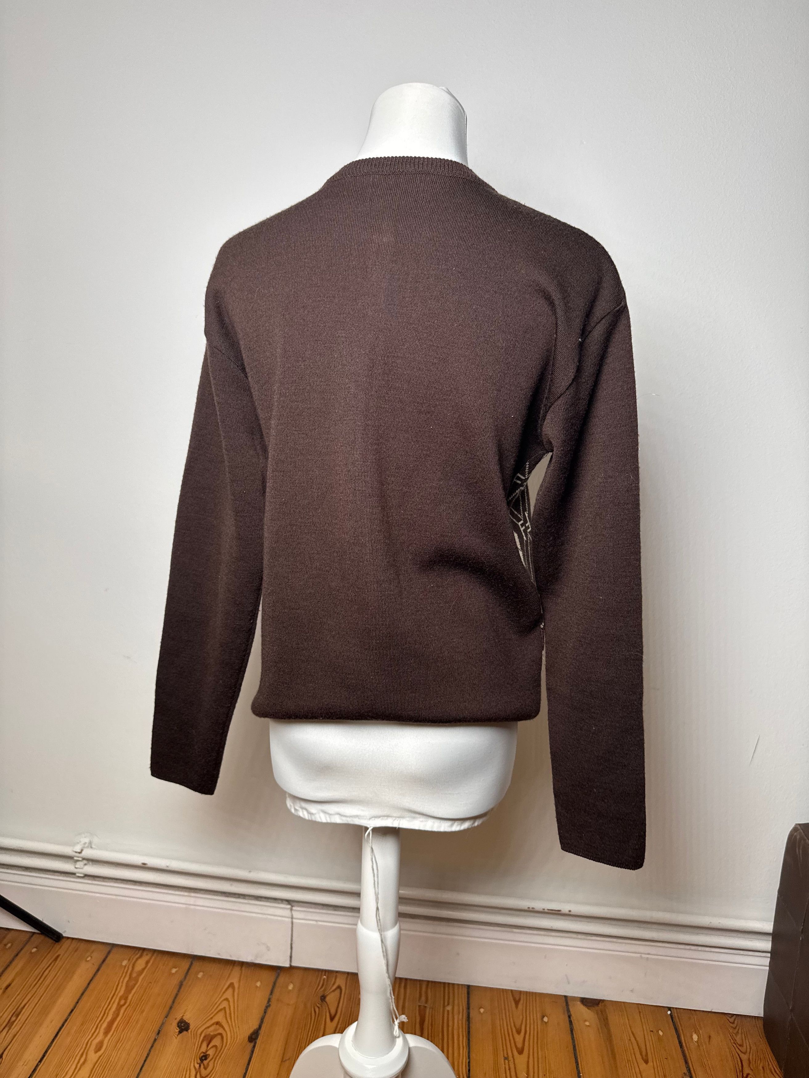 Fendi Vintage Roma Cardigan / Wool Sweater Brown Beige Size M / US 6-8 / IT 42-44 - 3 Thumbnail
