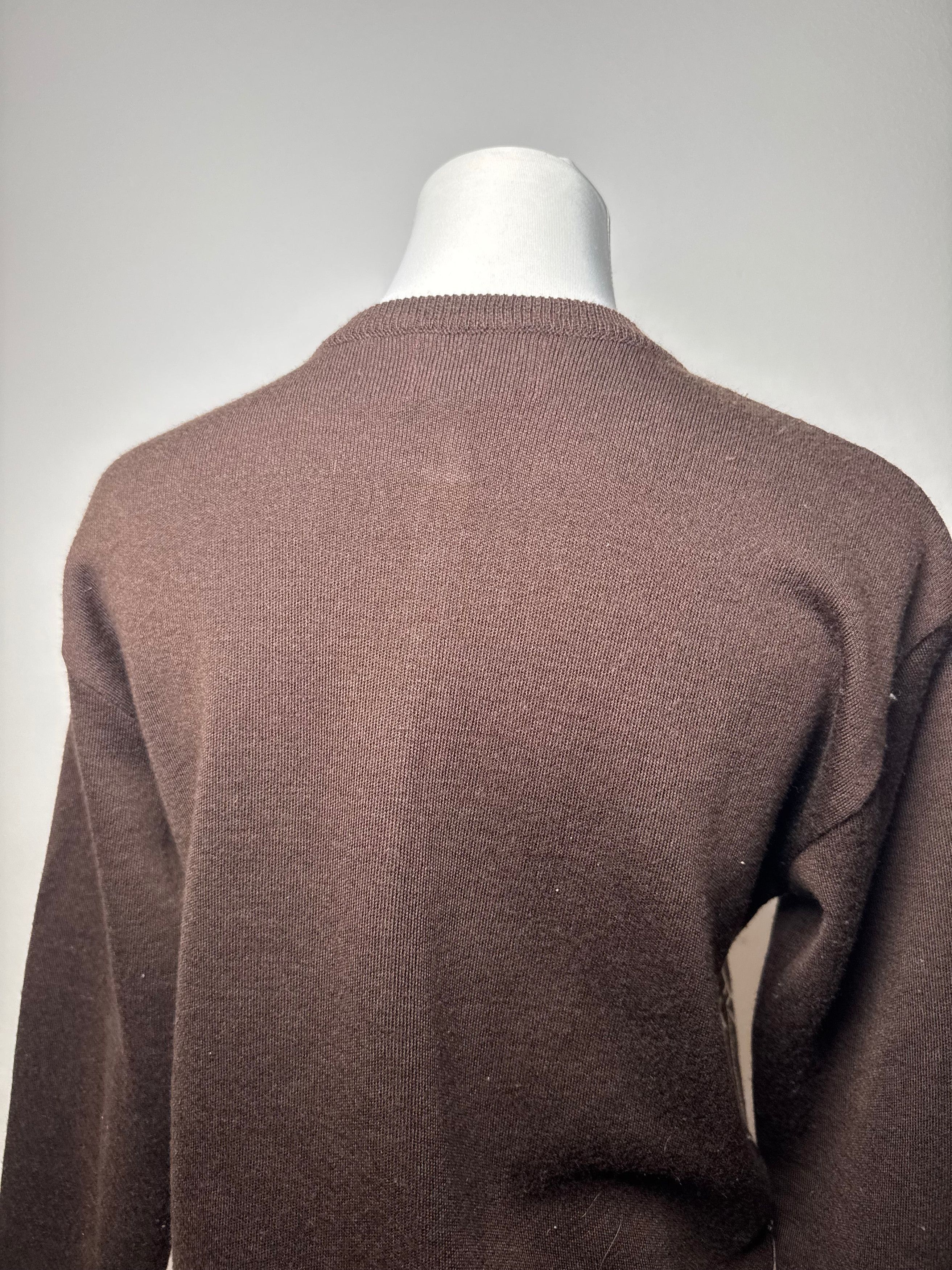 Fendi Vintage Roma Cardigan / Wool Sweater Brown Beige Size M / US 6-8 / IT 42-44 - 12 Thumbnail