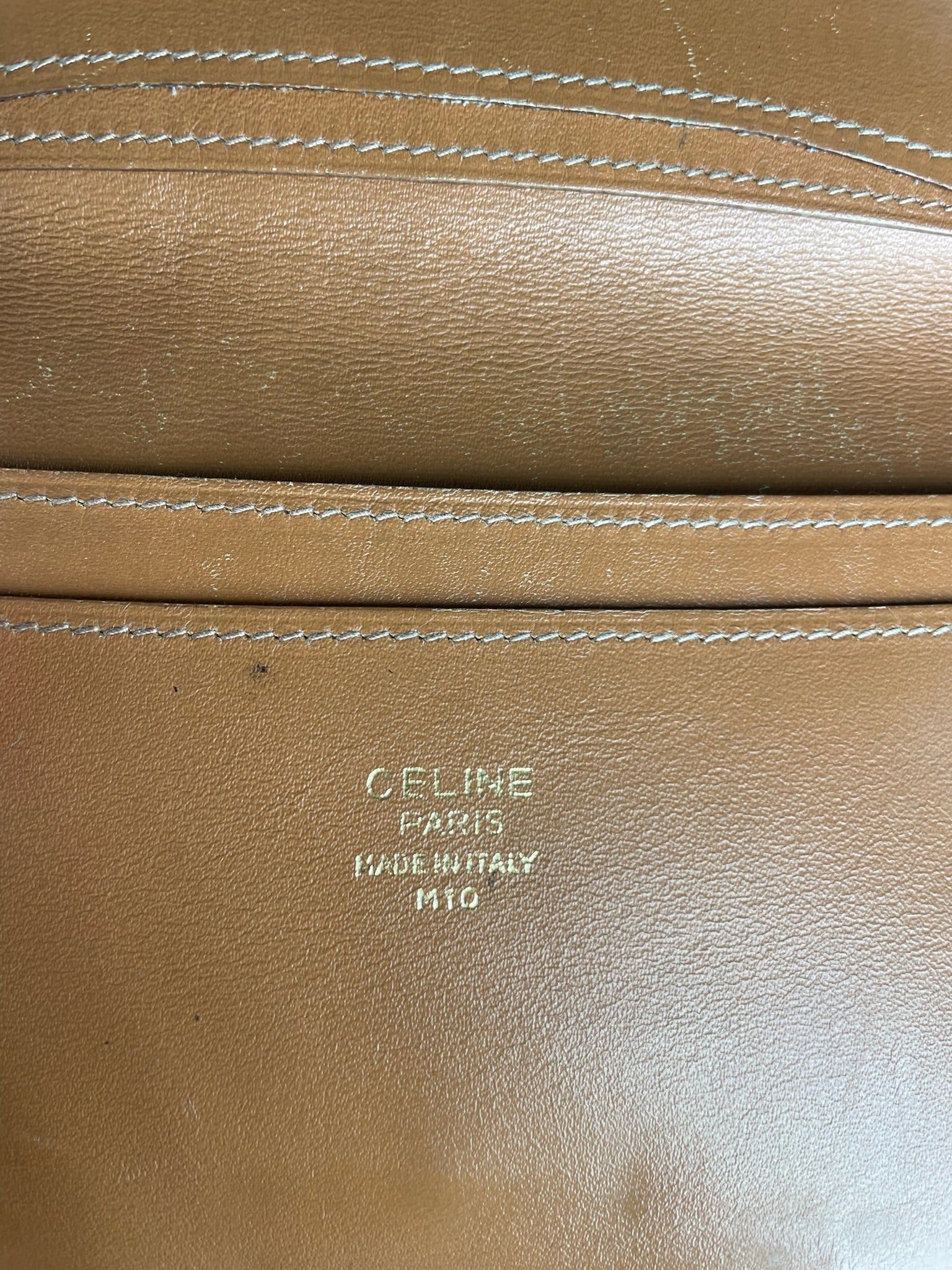 Celine Vintage Paris Triomphe Monogram Leather Wallet Brown Size ONE SIZE - 4 Thumbnail