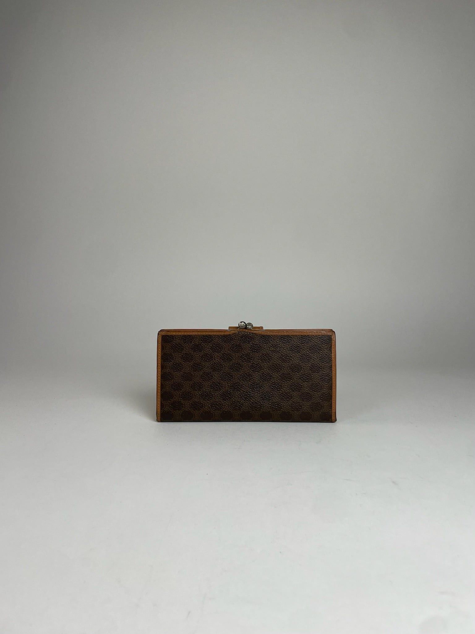 Celine Vintage Paris Triomphe Monogram Leather Wallet Brown Size ONE SIZE - 6 Thumbnail