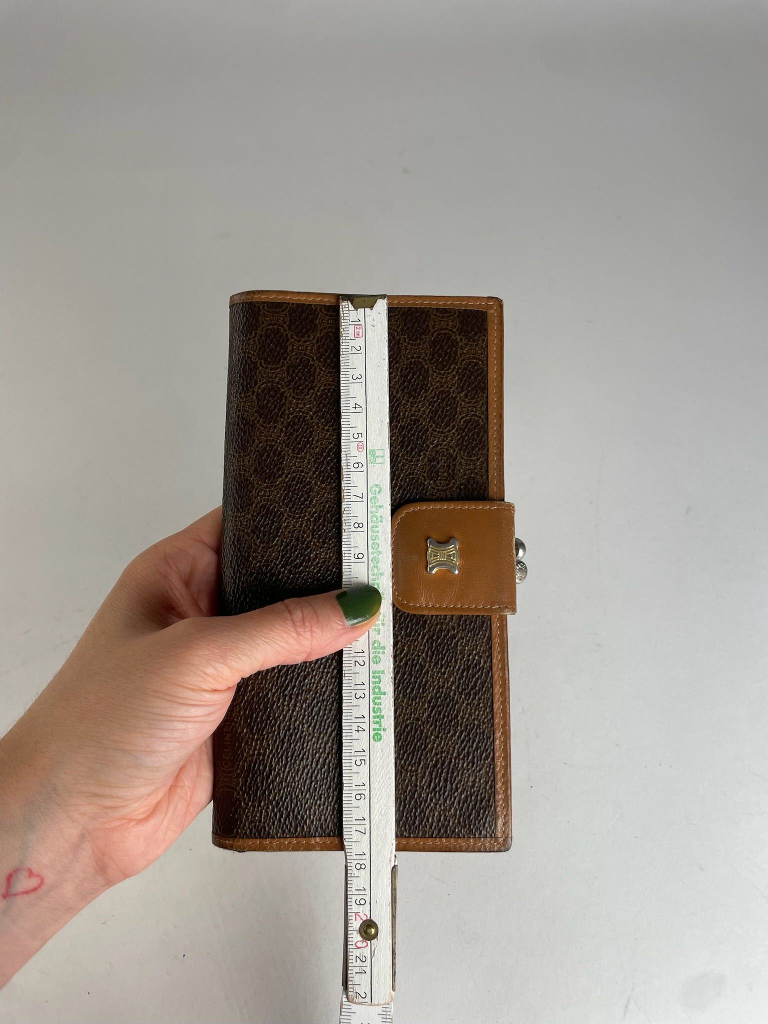 Celine Vintage Paris Triomphe Monogram Leather Wallet Brown Size ONE SIZE - 9 Thumbnail