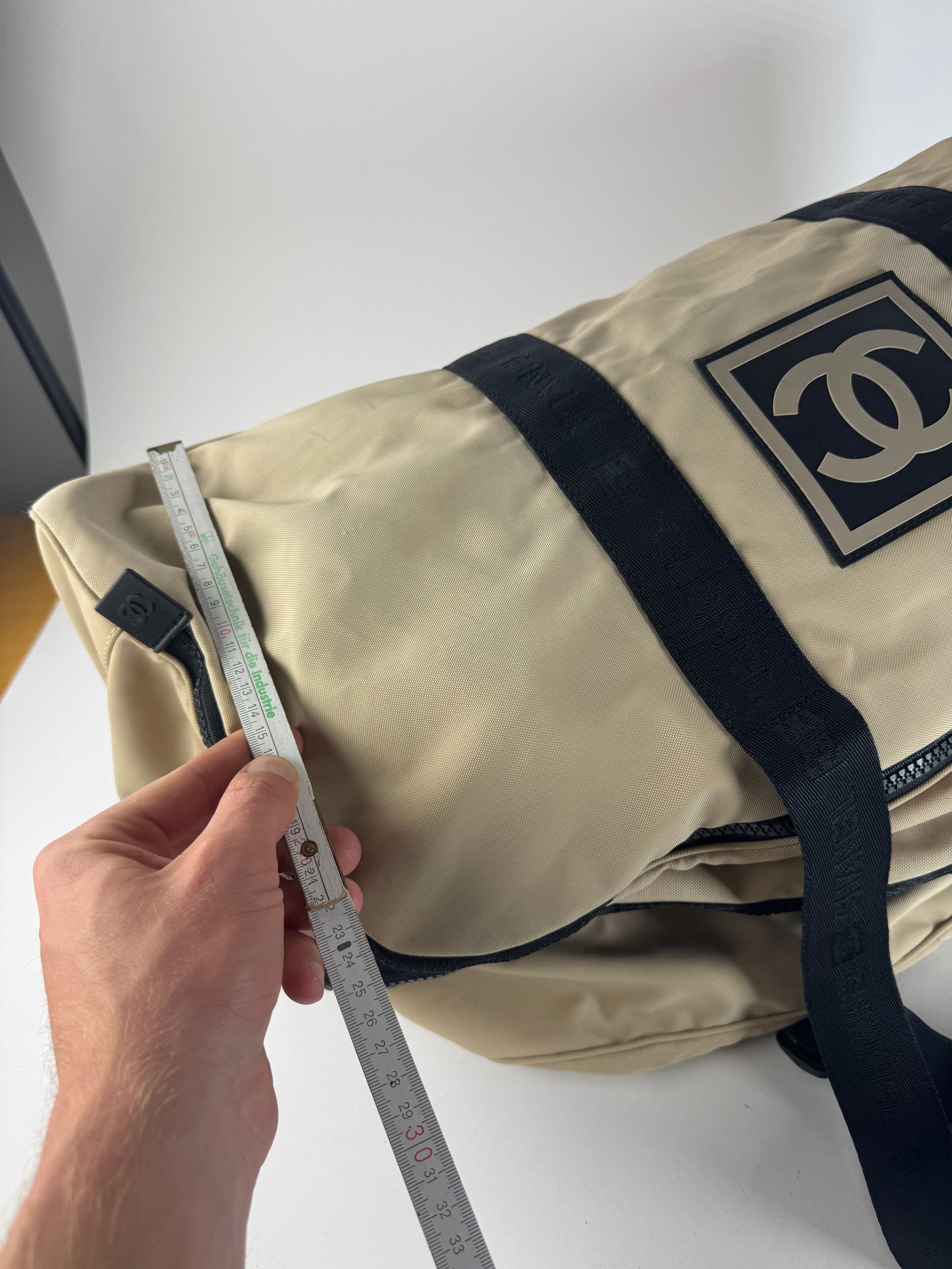 Vintage Sport Duffel Bag Black White