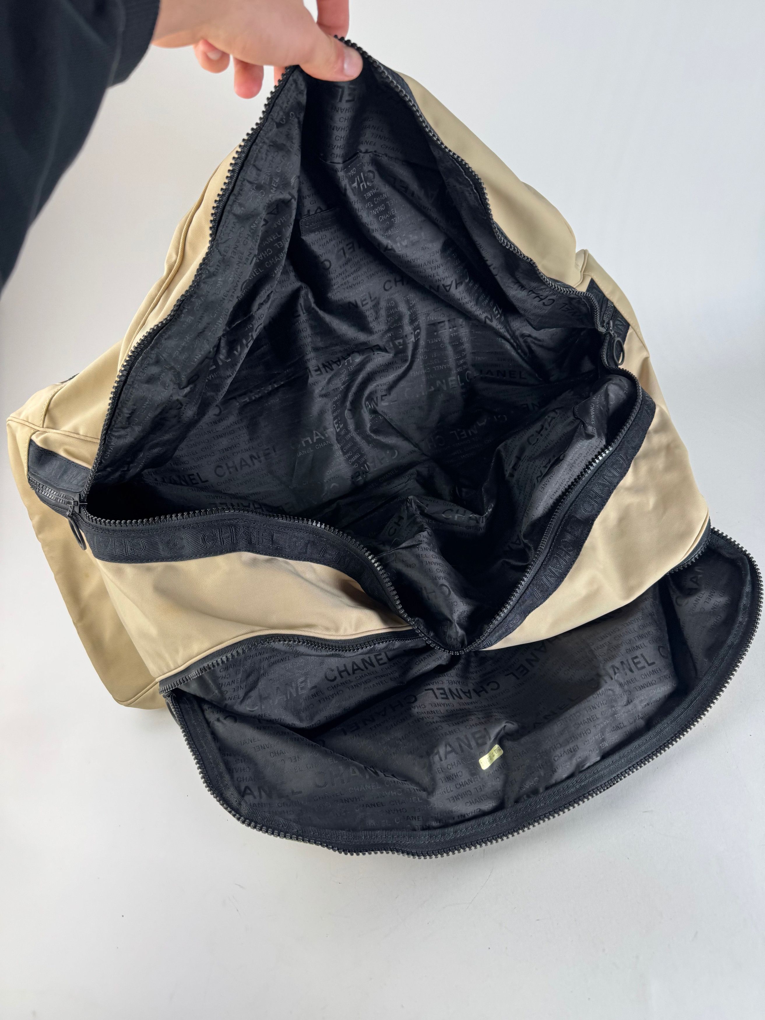 Vintage Sport Duffel Bag Black White