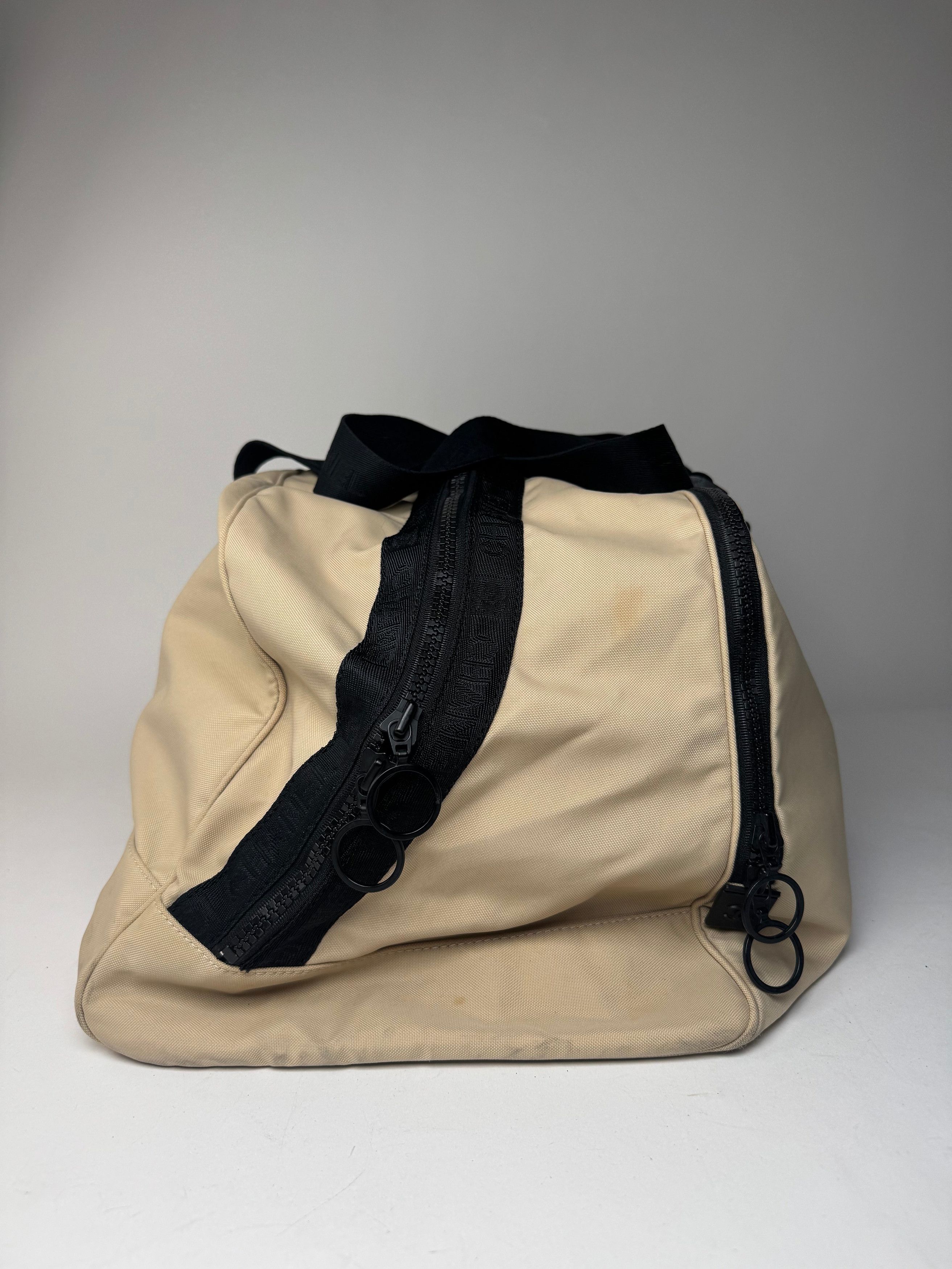 Vintage Sport Duffel Bag Black White