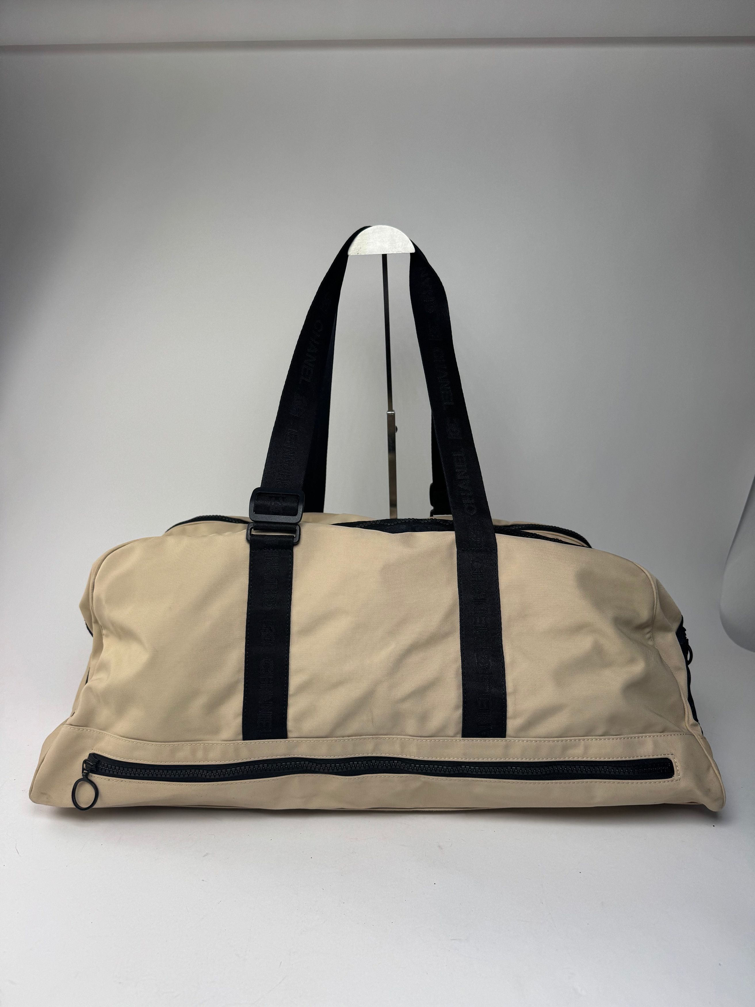 Vintage Sport Duffel Bag Black White