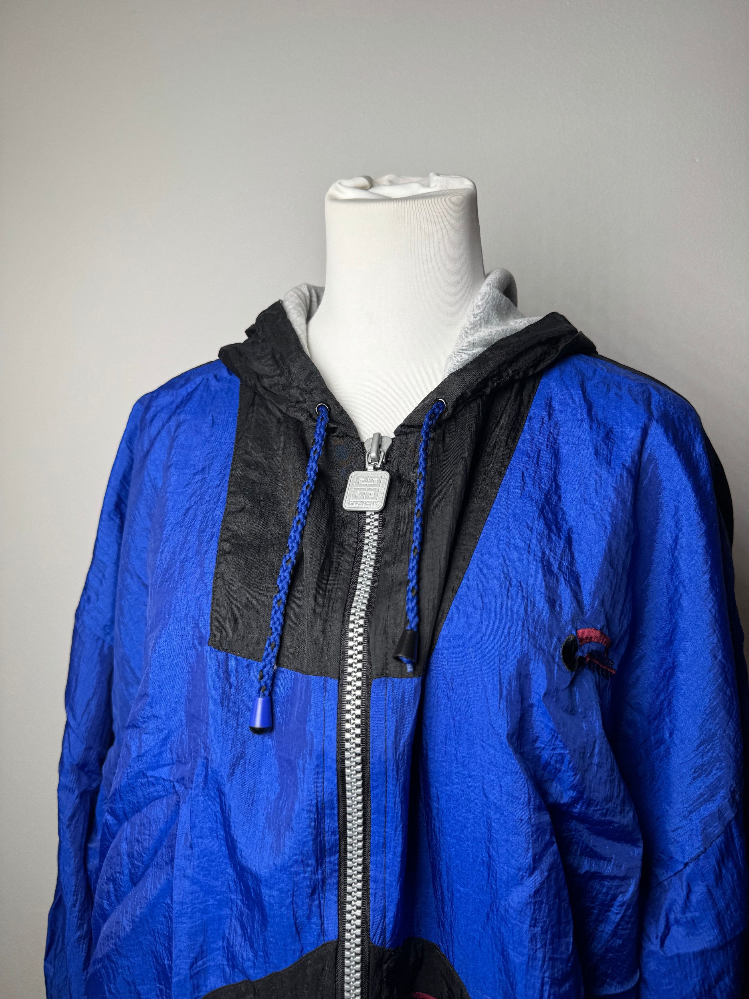 Givenchy Vintage Windbreaker Jacket L Blue Black Size US XL / EU 56 / 4 - 2 Thumbnail