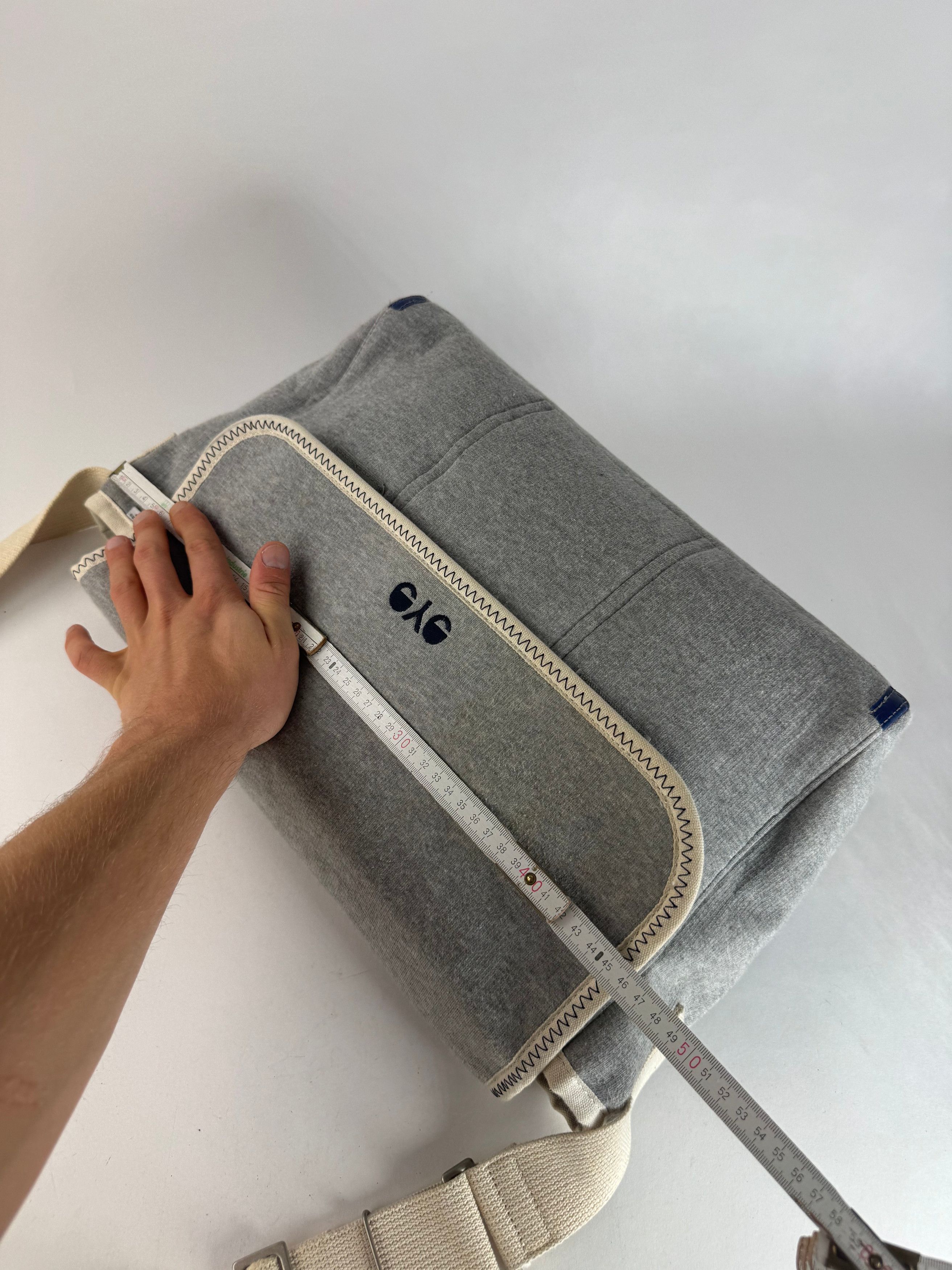 Comme des Garcons Vintage Comme Des Garçons Wool Canvas Bag Grey White Navy Size ONE SIZE - 11 Thumbnail