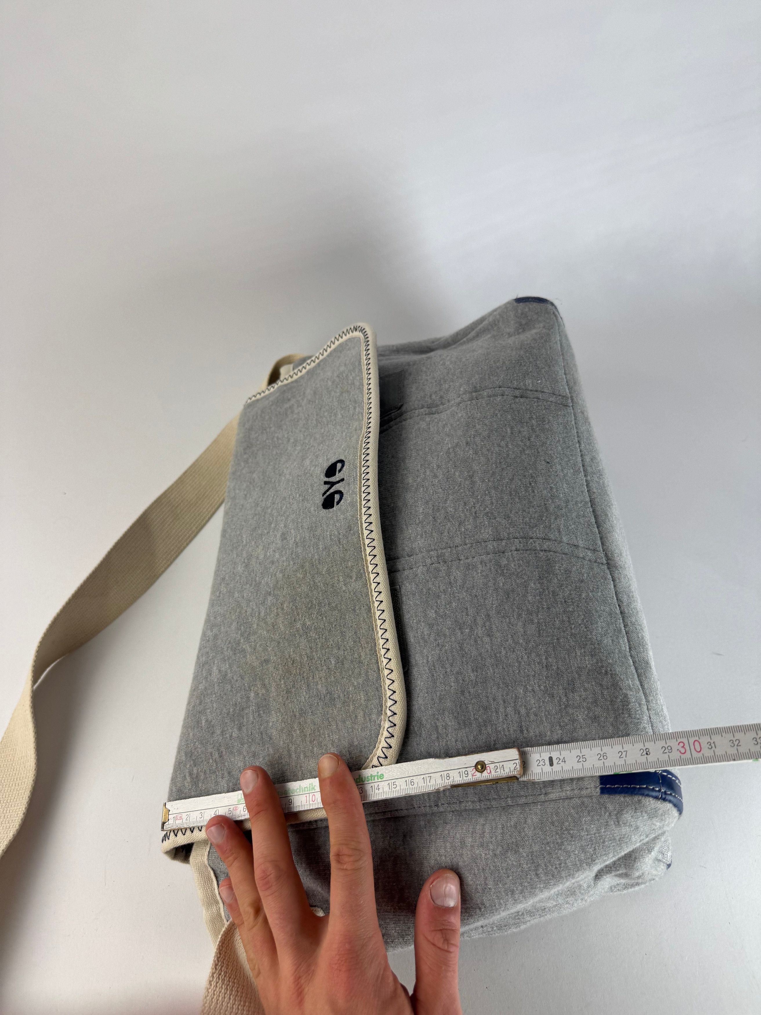 Comme des Garcons Vintage Comme Des Garçons Wool Canvas Bag Grey White Navy Size ONE SIZE - 12 Thumbnail