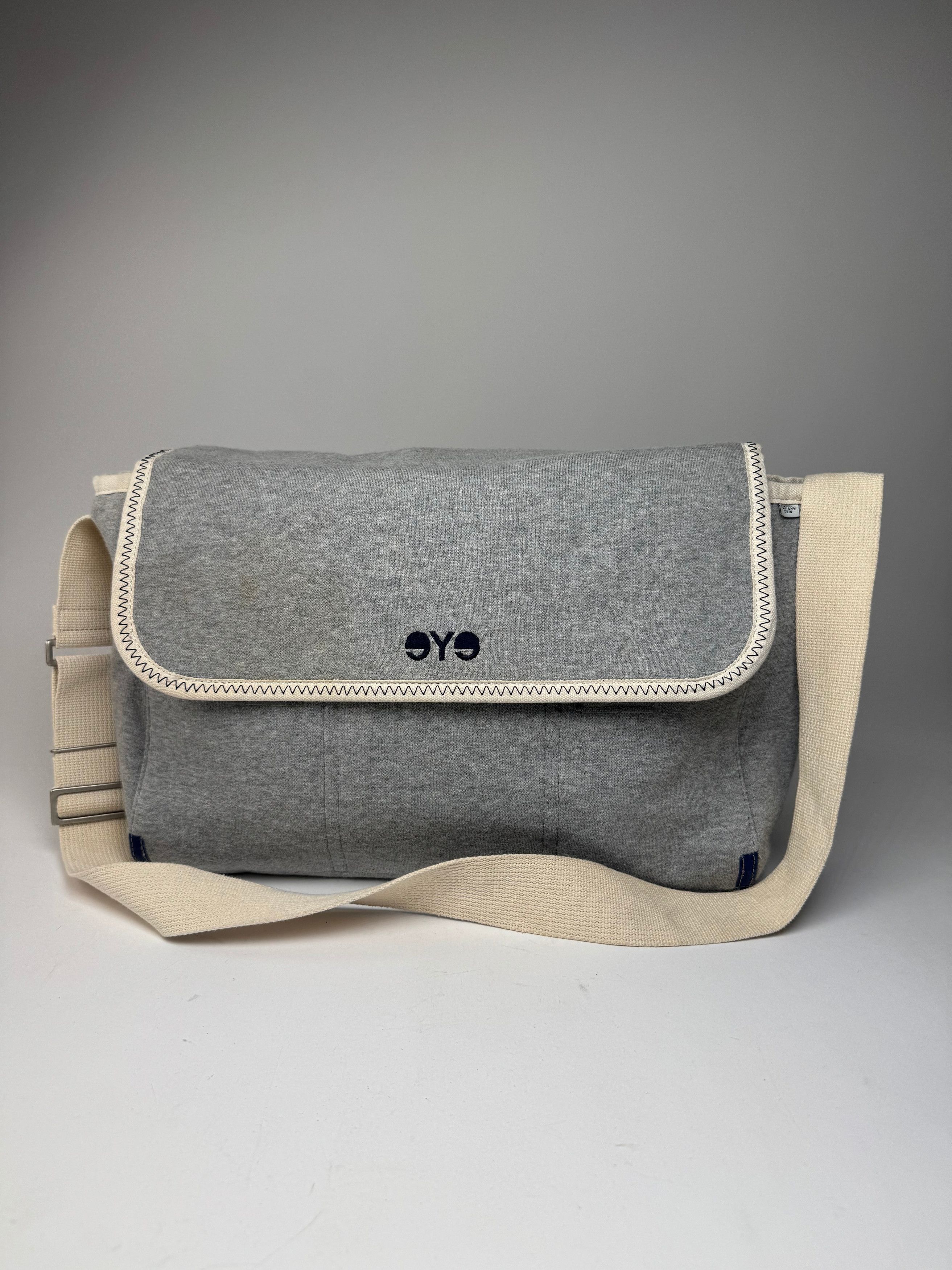 Comme des Garcons Vintage Comme Des Garçons Wool Canvas Bag Grey White Navy Size ONE SIZE - 14 Thumbnail