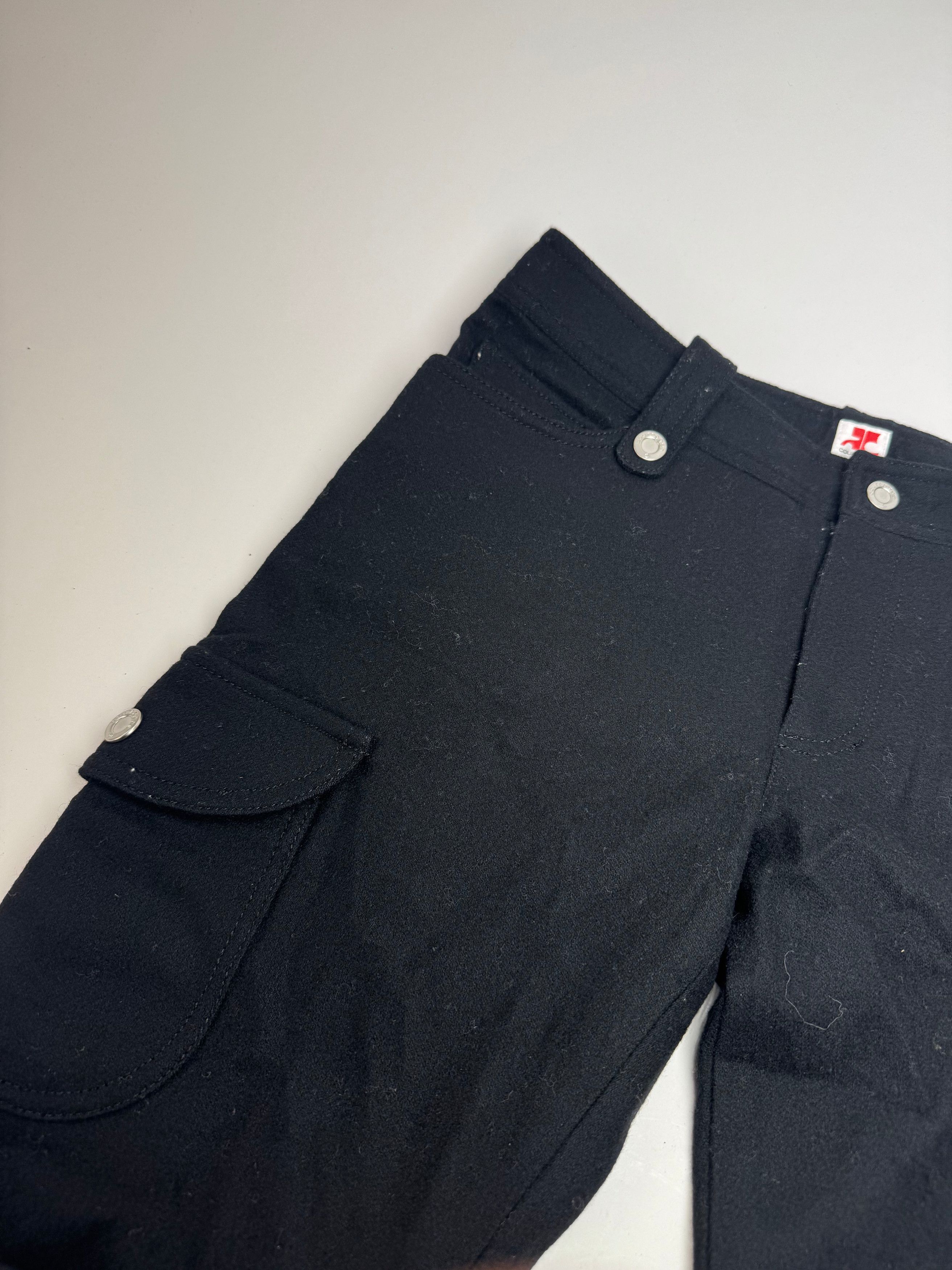 Courreges Vintage Wool Pants Black Size 27" / US 4 / IT 40 - 4 Thumbnail