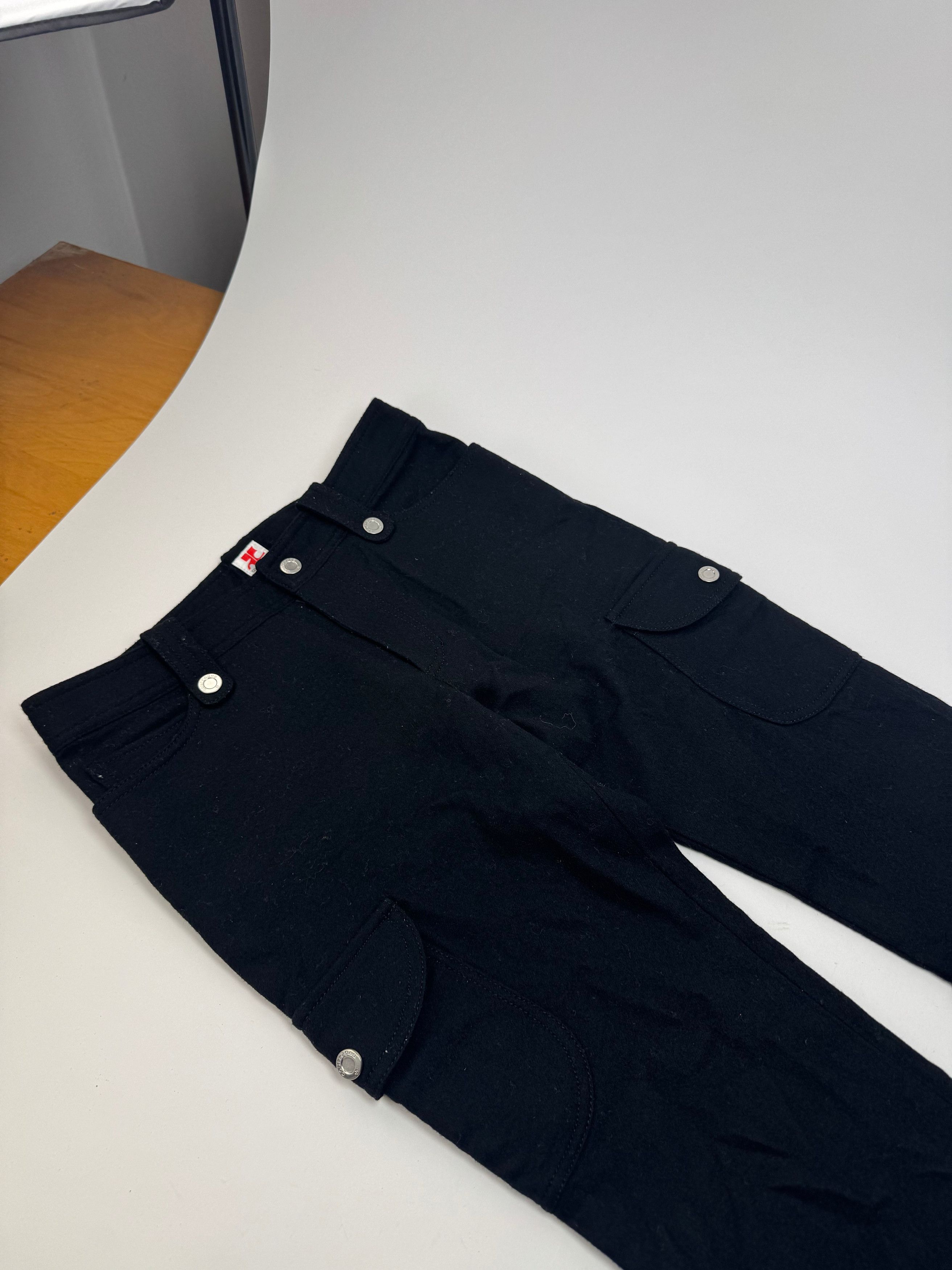 Courreges Vintage Wool Pants Black Size 27" / US 4 / IT 40 - 7 Thumbnail