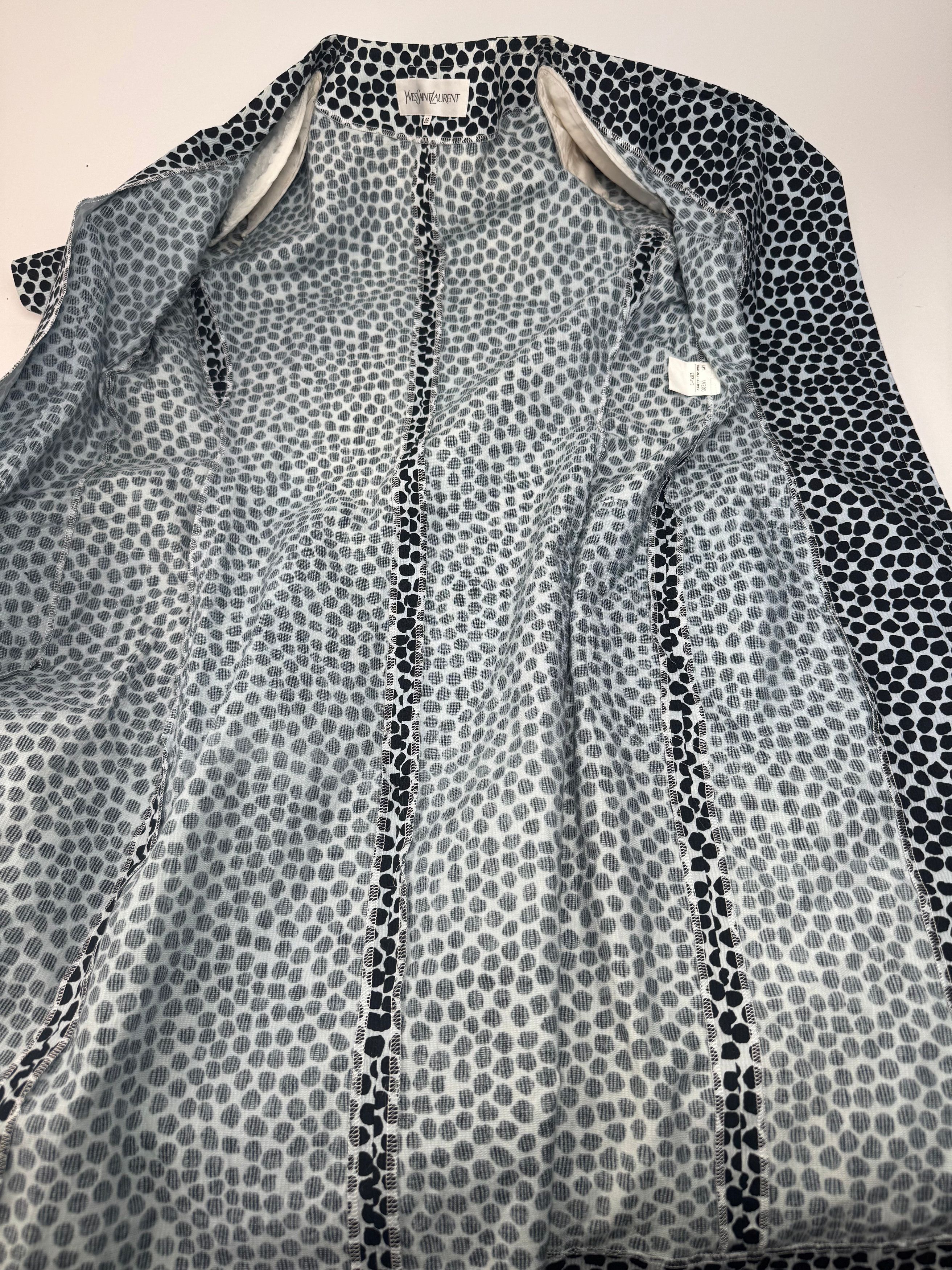 Other Vintage Yves Saint Laurent Canvas Leopard Dress Blue Black 3 Size S / US 4 / IT 40 - 4 Thumbnail