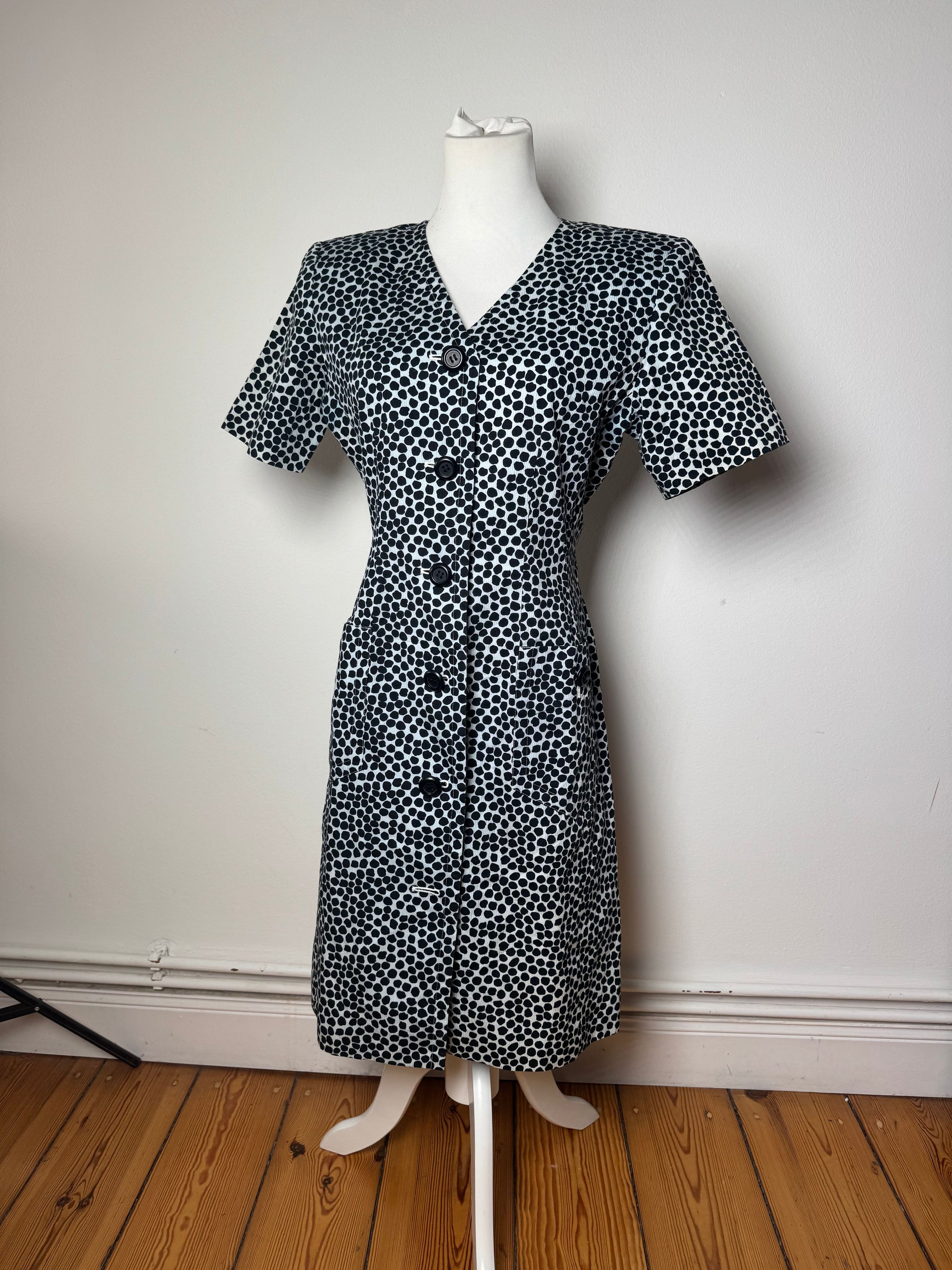 Other Vintage Yves Saint Laurent Canvas Leopard Dress Blue Black 3 Size S / US 4 / IT 40 - 12 Thumbnail