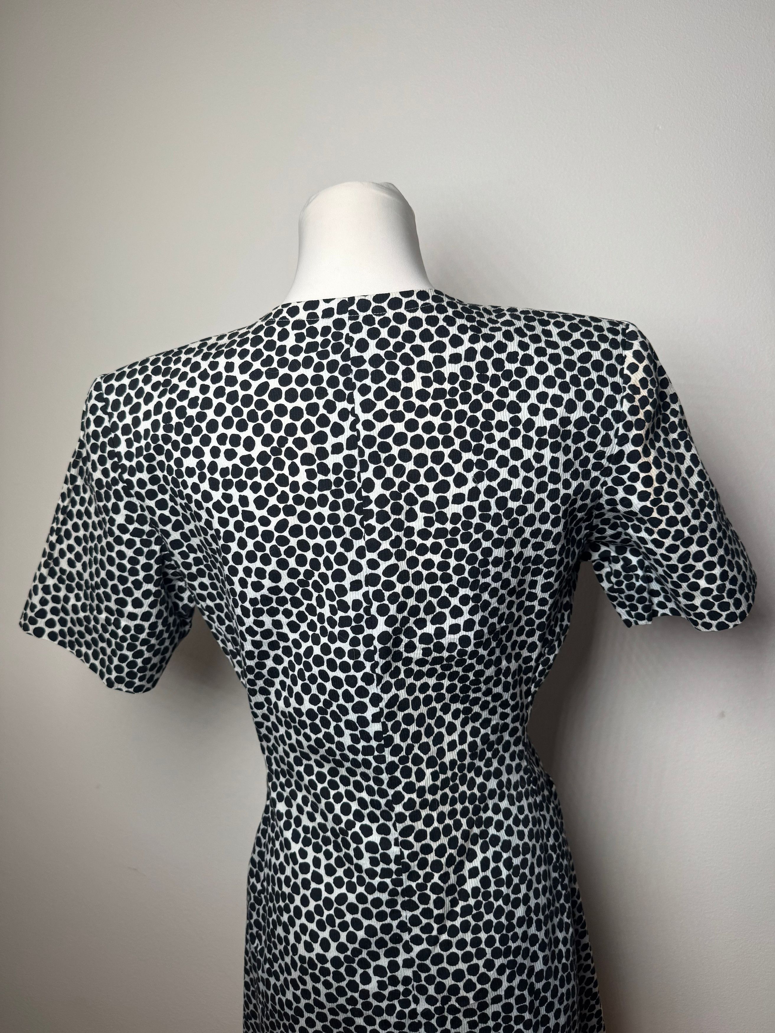 Other Vintage Yves Saint Laurent Canvas Leopard Dress Blue Black 3 Size S / US 4 / IT 40 - 14 Thumbnail