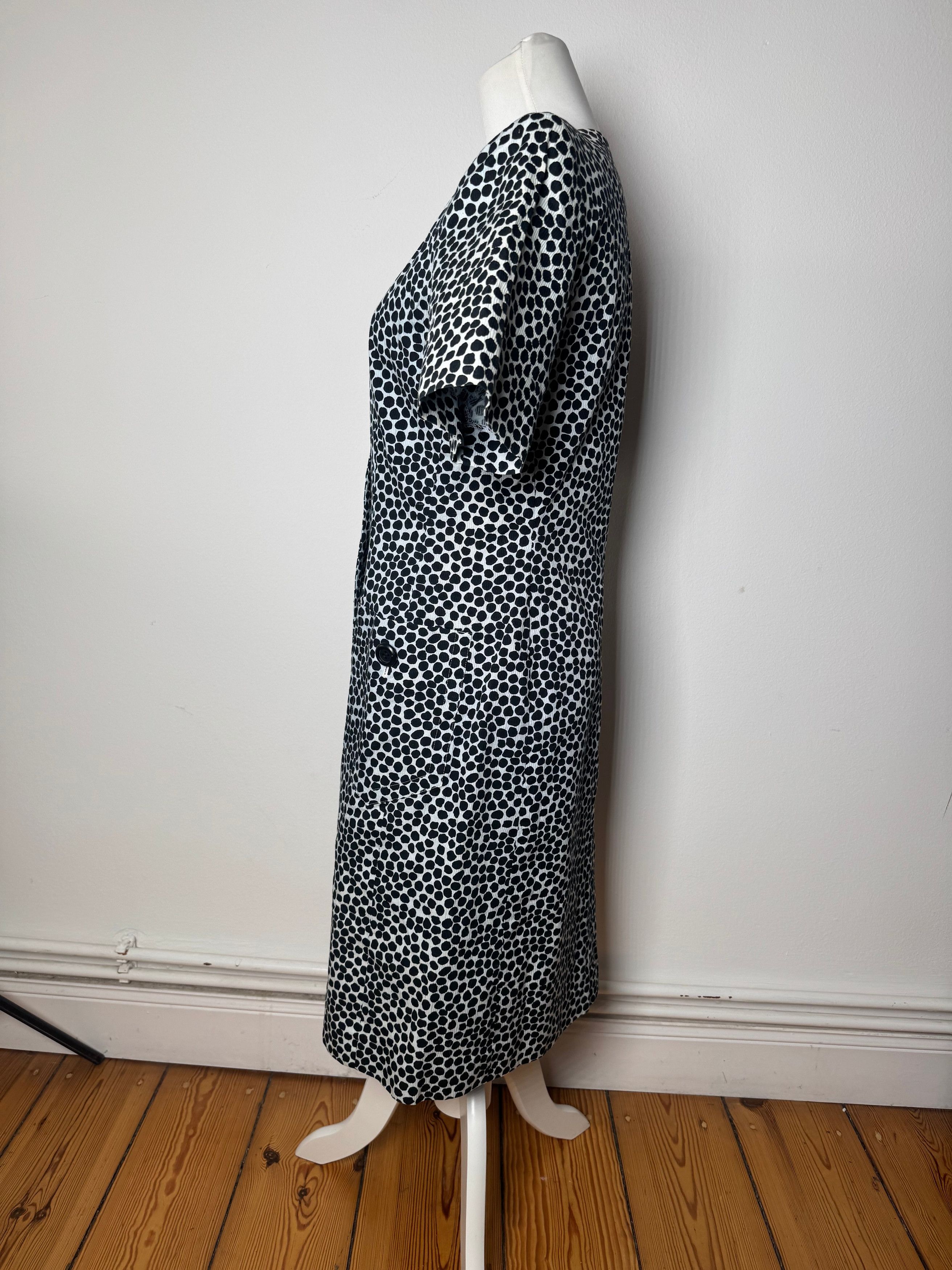 Other Vintage Yves Saint Laurent Canvas Leopard Dress Blue Black 3 Size S / US 4 / IT 40 - 2 Thumbnail