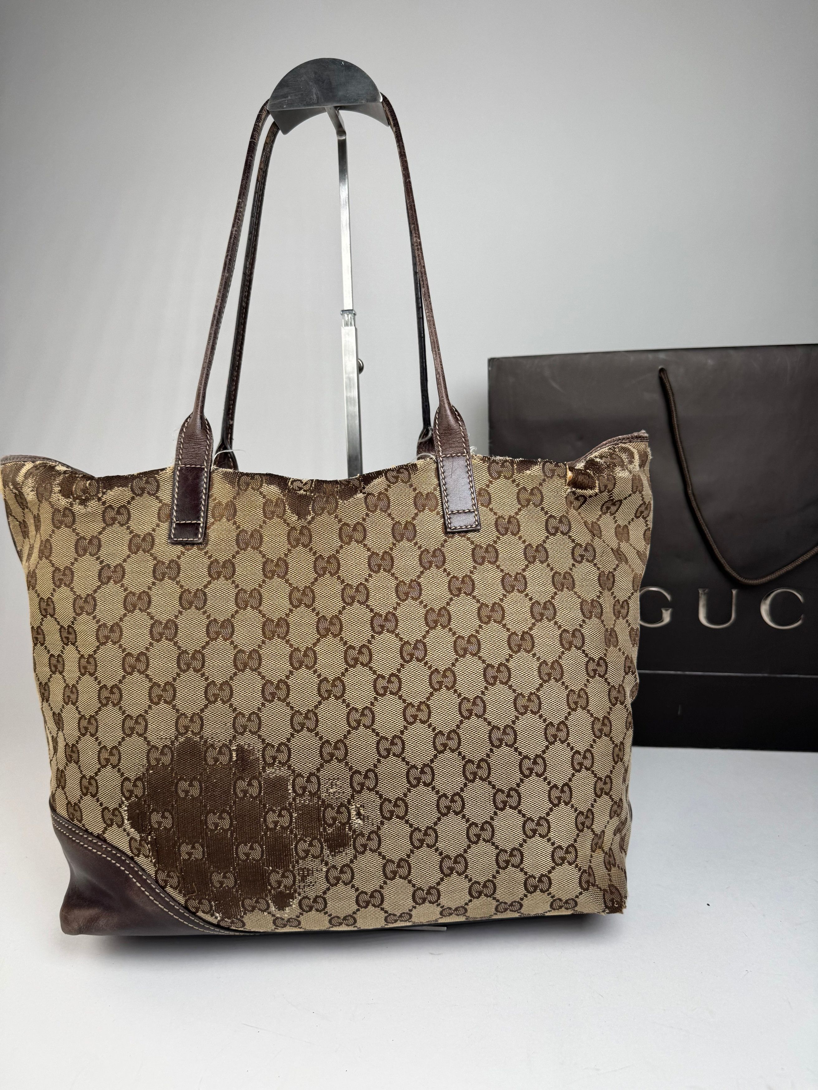 Gucci Vintage Monogram Tote Bag beige Brown Size ONE SIZE - 14 Thumbnail