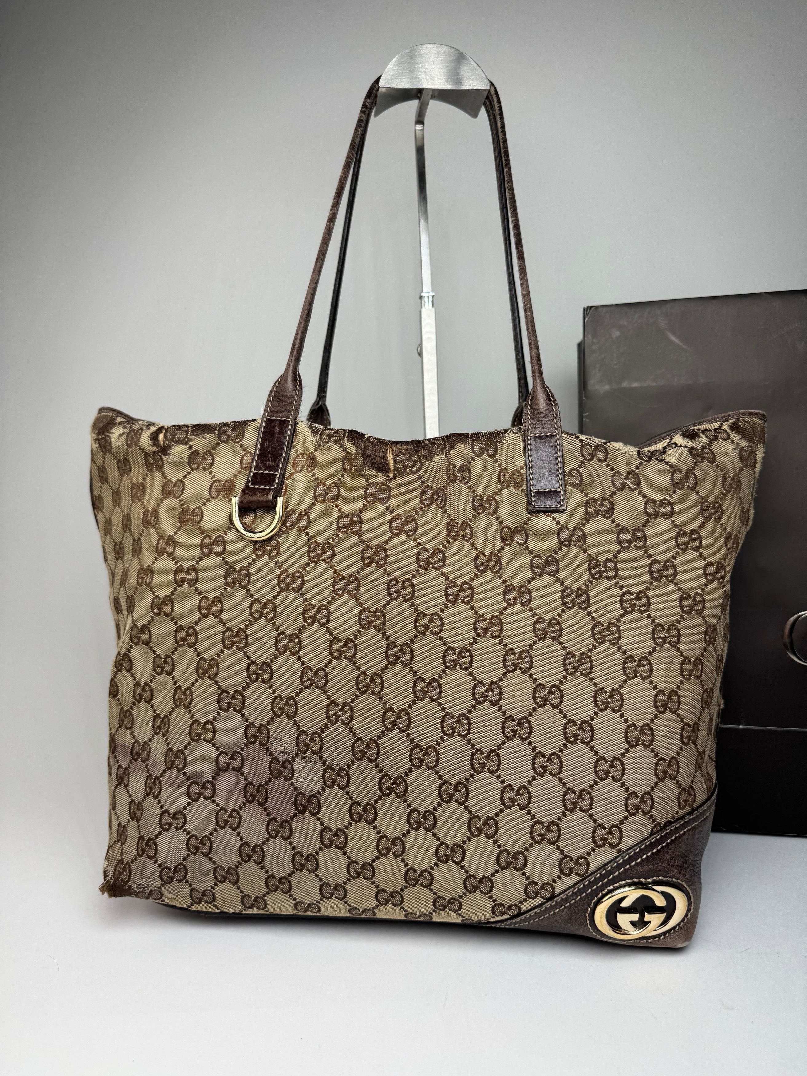 Gucci Vintage Monogram Tote Bag beige Brown Size ONE SIZE - 13 Thumbnail