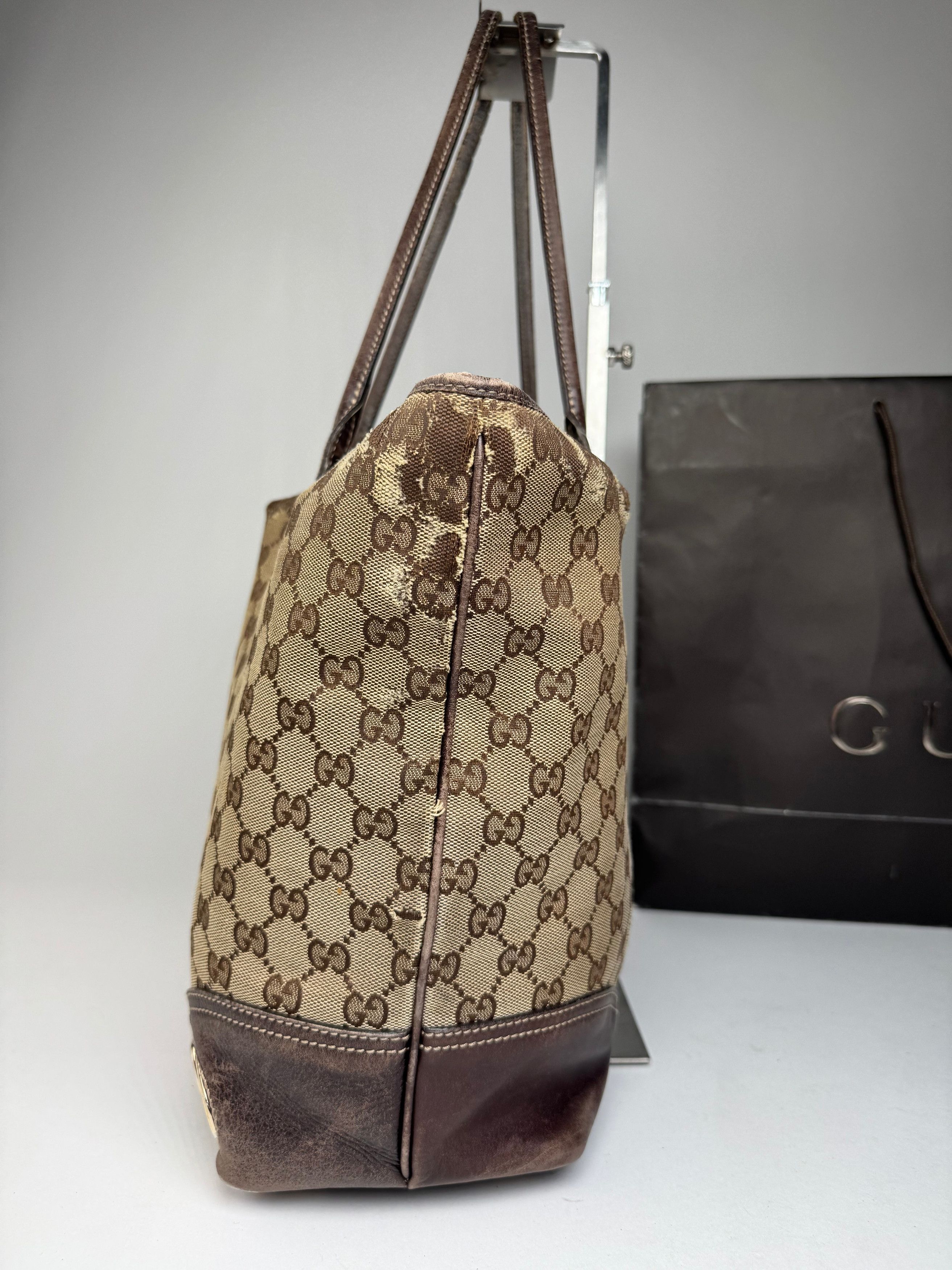 Gucci Vintage Monogram Tote Bag beige Brown Size ONE SIZE - 8 Thumbnail