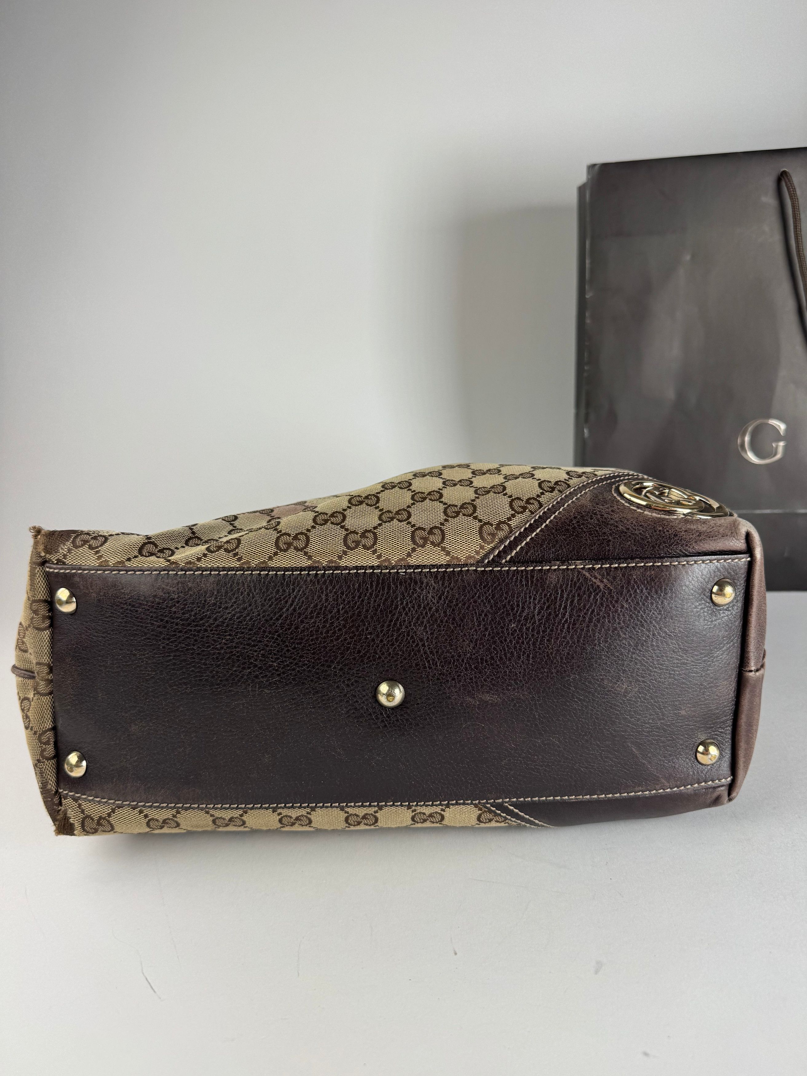 Gucci Vintage Monogram Tote Bag beige Brown Size ONE SIZE - 12 Thumbnail