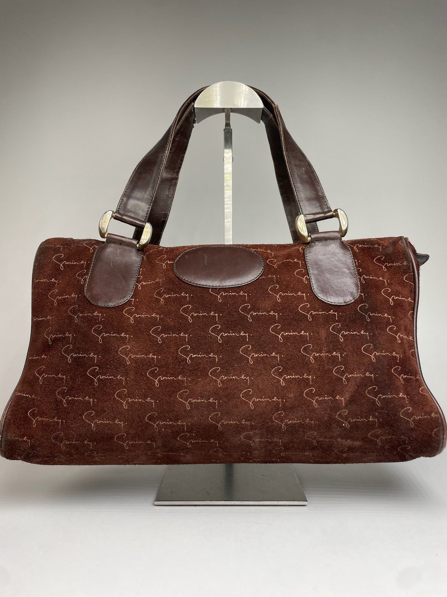 Givenchy Vintage Suede Monogram Handbag Brown Size ONE SIZE - 8 Thumbnail