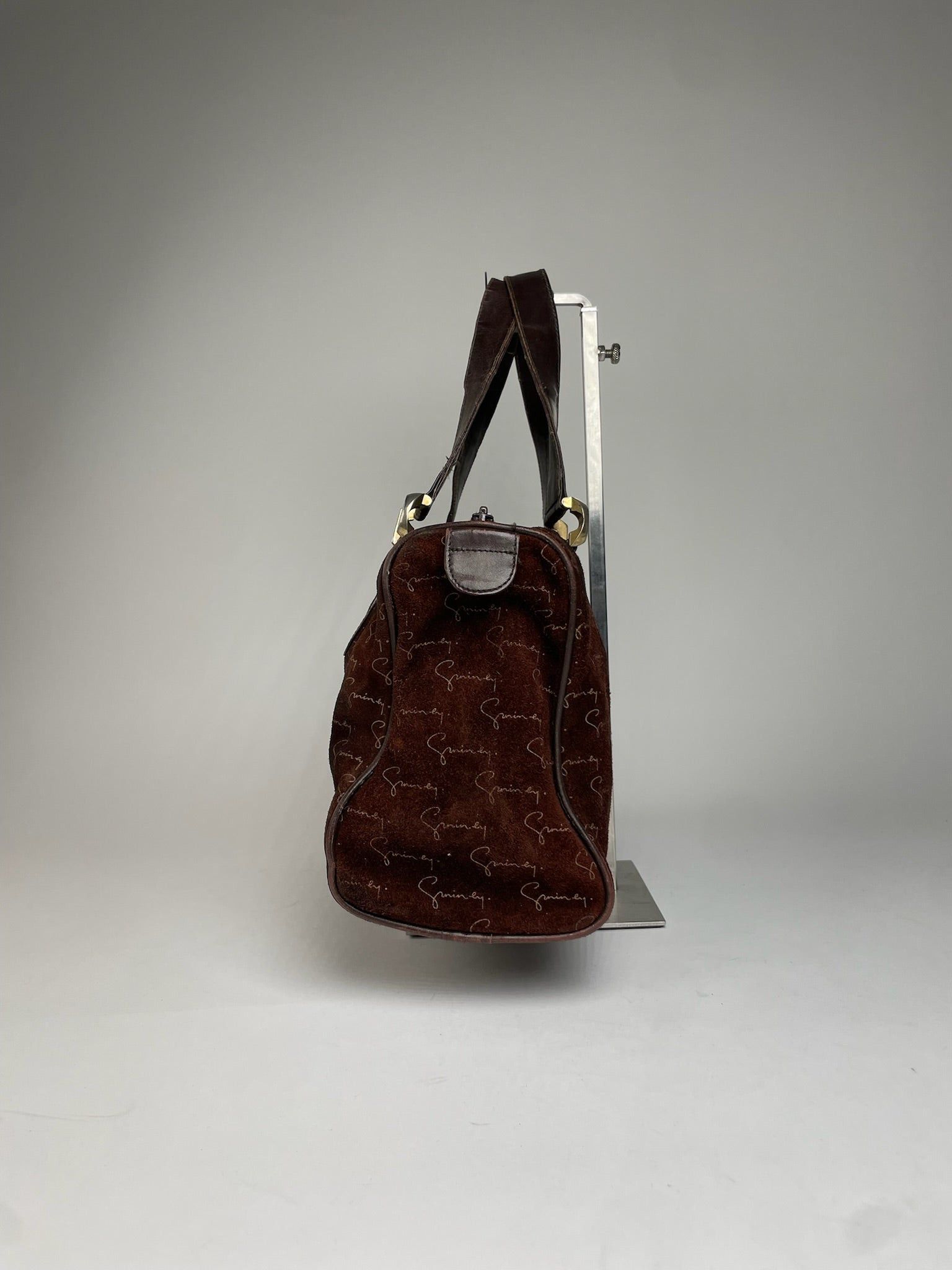 Givenchy Vintage Suede Monogram Handbag Brown Size ONE SIZE - 9 Thumbnail