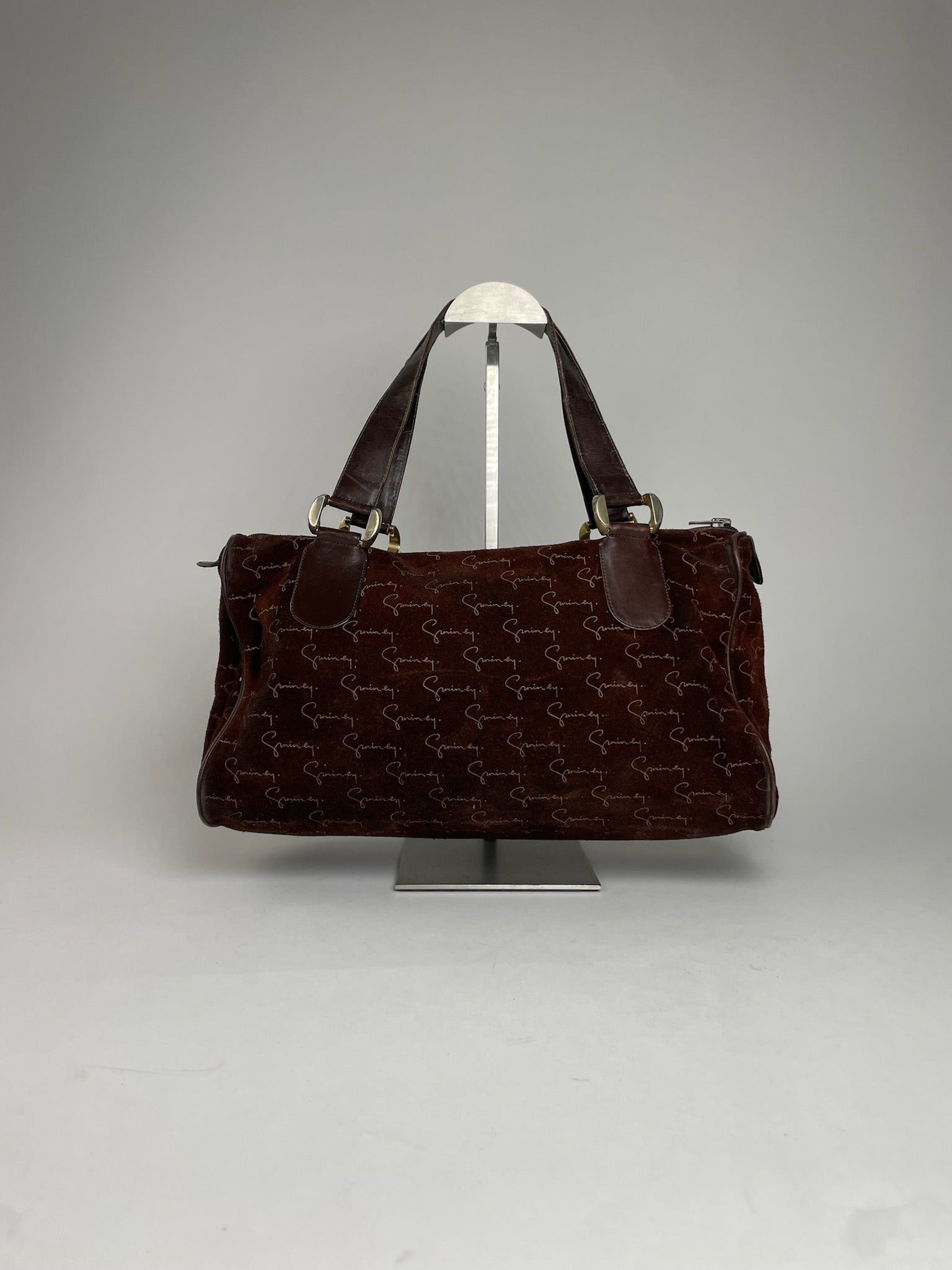 Givenchy Vintage Suede Monogram Handbag Brown Size ONE SIZE - 2 Thumbnail
